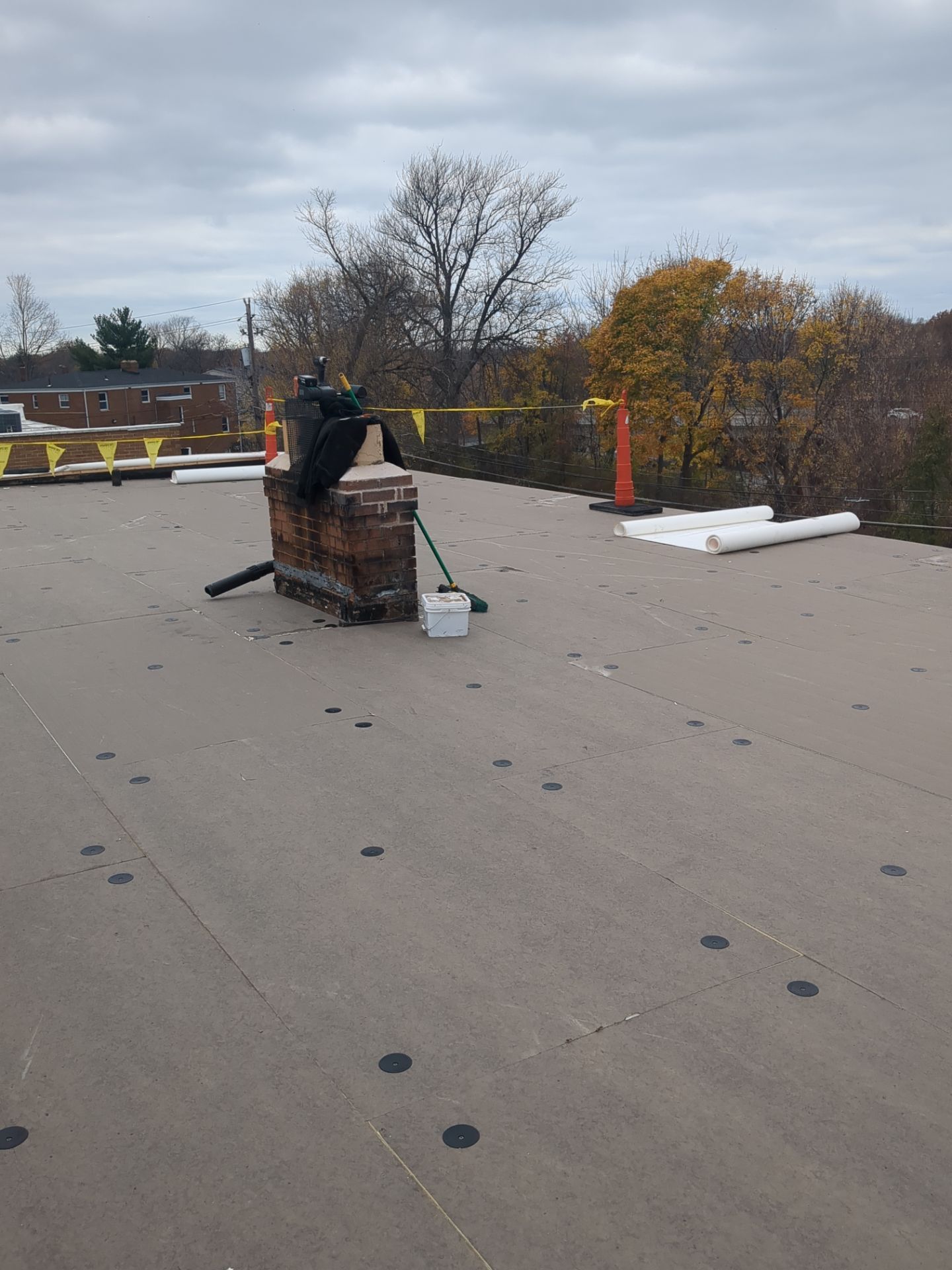 Commercial Roofing Installation using Duro-Last 50 mil PVC by 3 Daughters Construction 