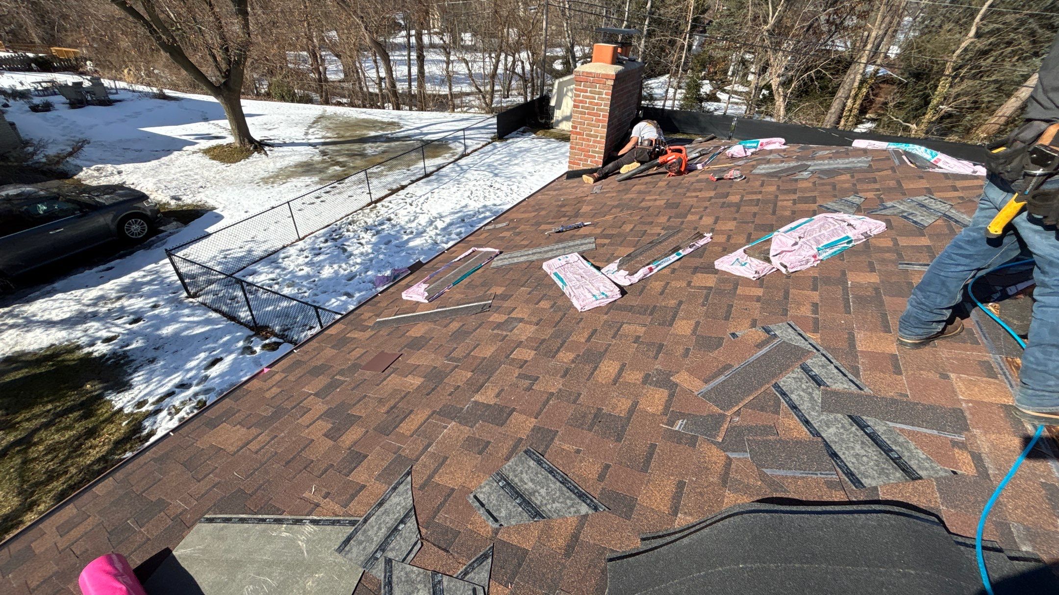 Roof Replacement using Owens Corning Brown Wood by 180 Contractors