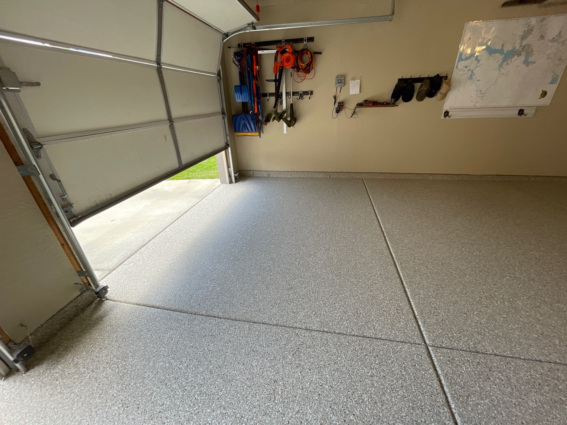 Garage Transformation using Pebble Beach and Front Porch using Greystone by Croc Coatings, LLC