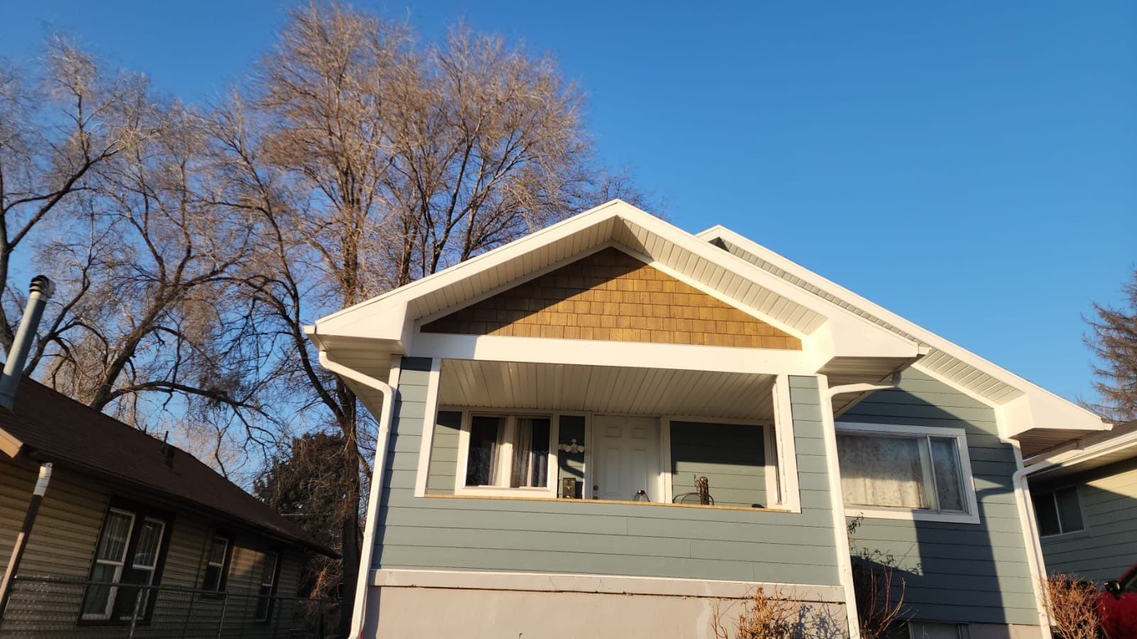 Ogden | Custom Hardie Transformation | Boothbay Blue & Summer Wheat Shakes by Ideal Siding Utah