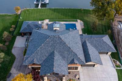 Residential Roofing Installation using DaVinci Bellaforte Shake in Black Oak