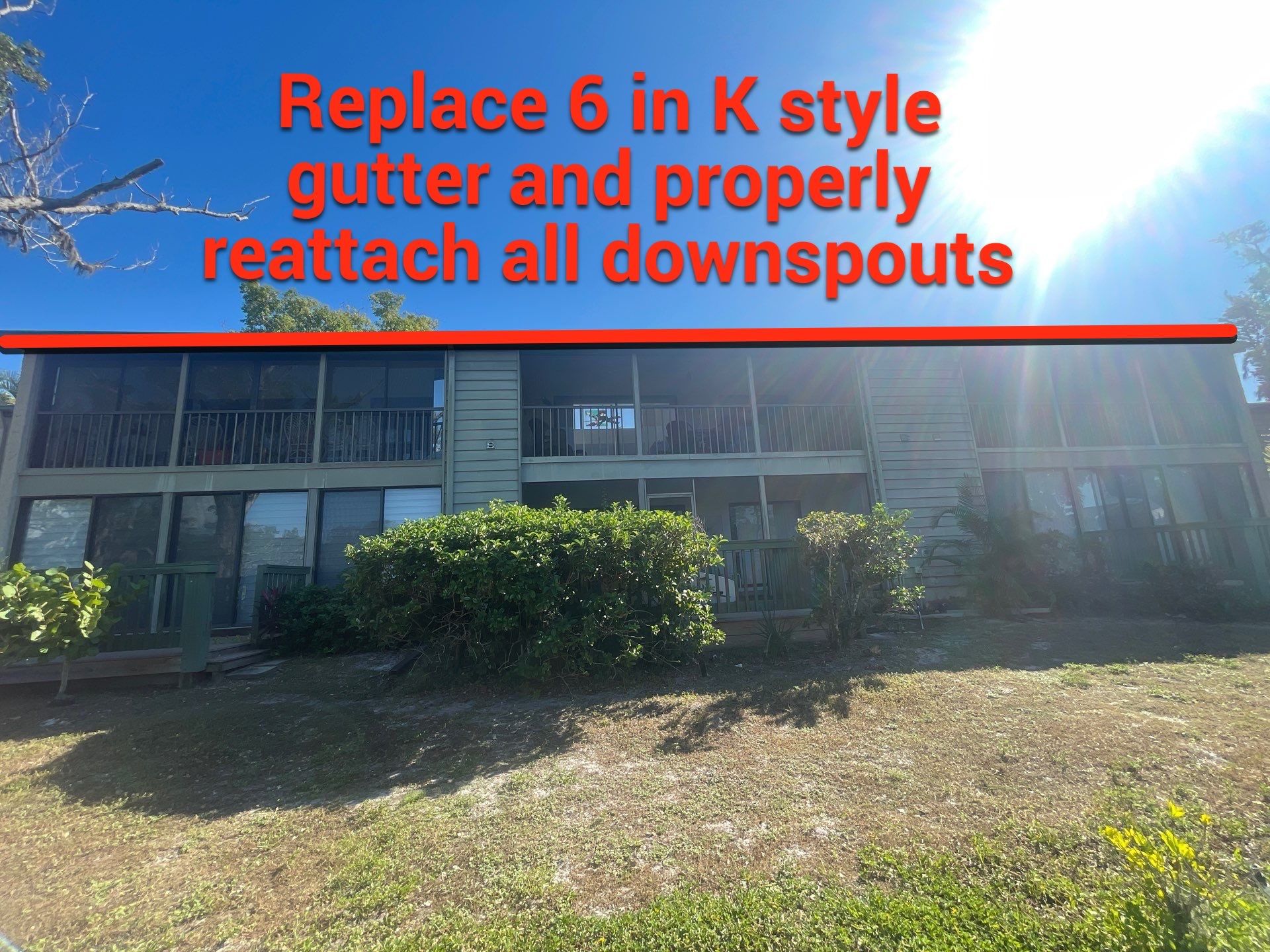 White Gutters Repair and Installation in Sarasota FL by Gutter Professors