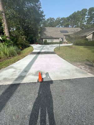 Concrete Driveway Replacement with Decorative Paver Inlay in Hilton Head Island