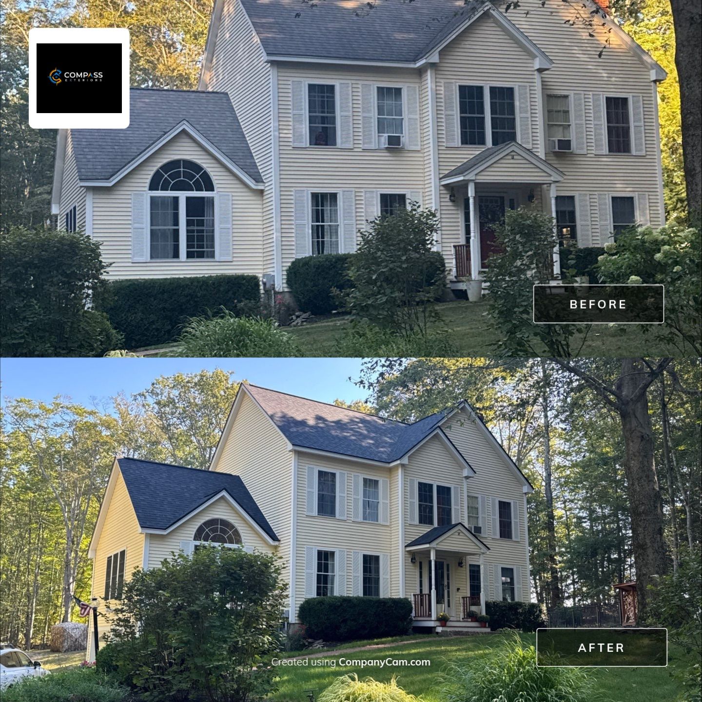 Roof Replacement in Brentwood, NH – Owens Corning Duration in Onyx Black by Compass exteriors