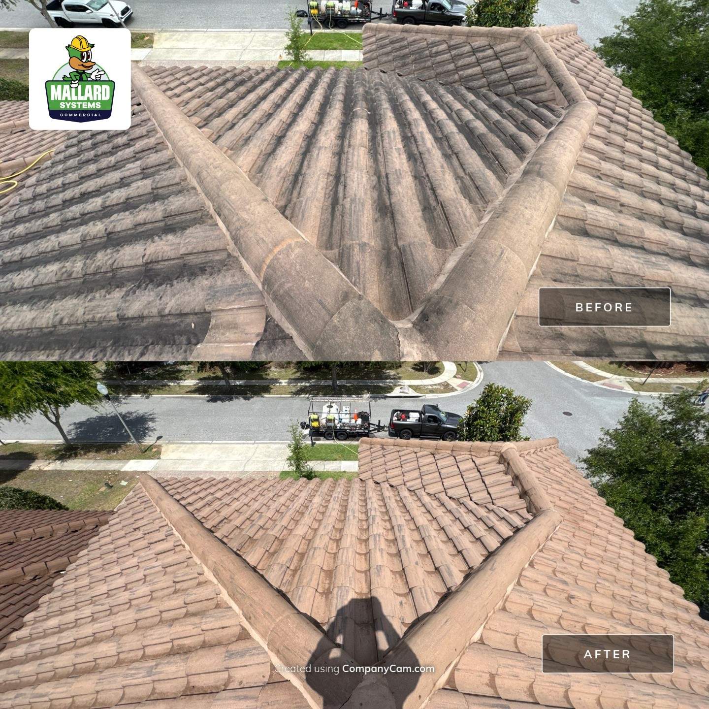 Barrel Tile Roof Cleaning by Mallard Systems