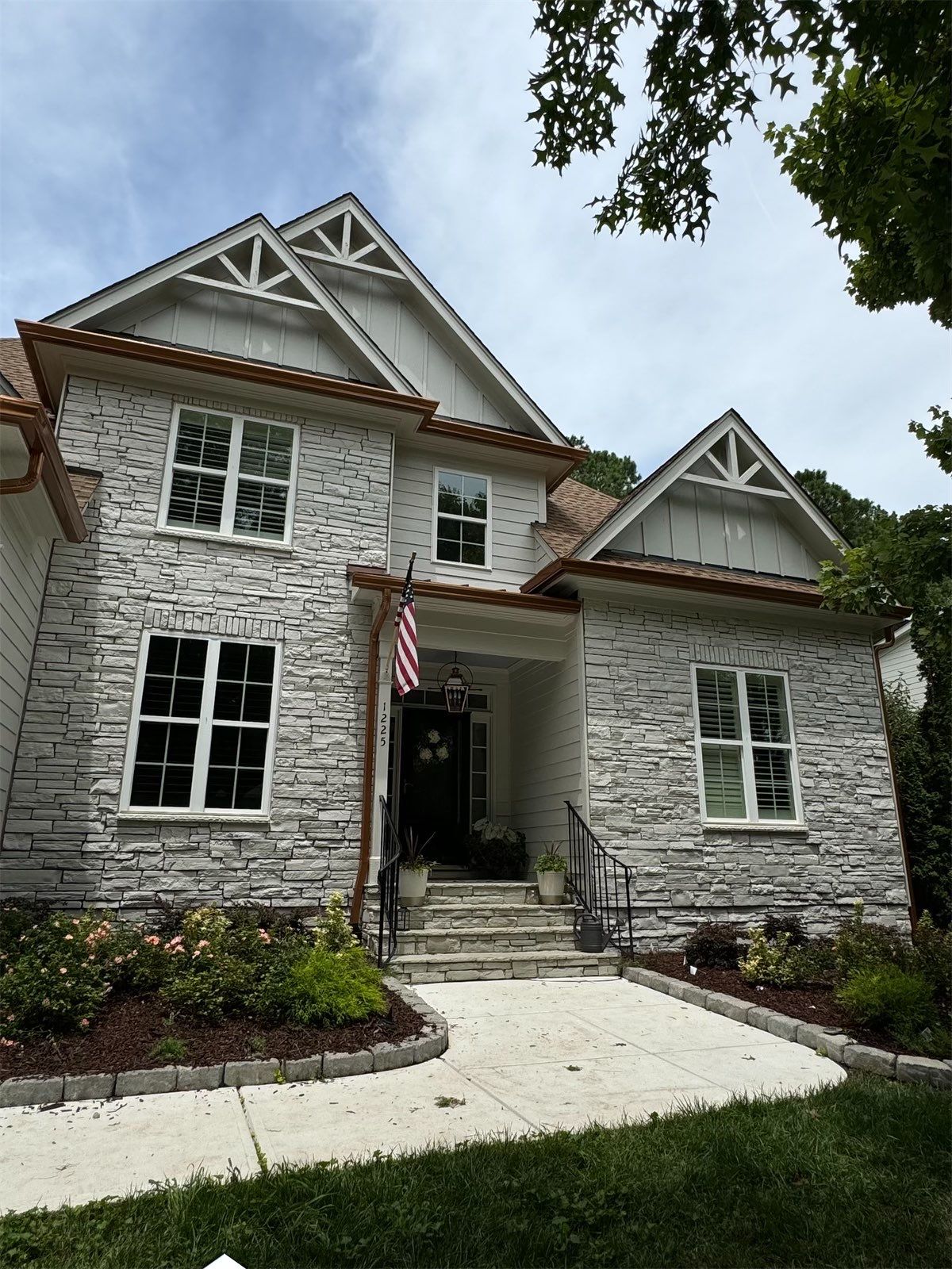 Roof Replacement - GAF Timberline HDZ Shakewood - 6” coppertone seamless gutters by Pro Performance Roofing