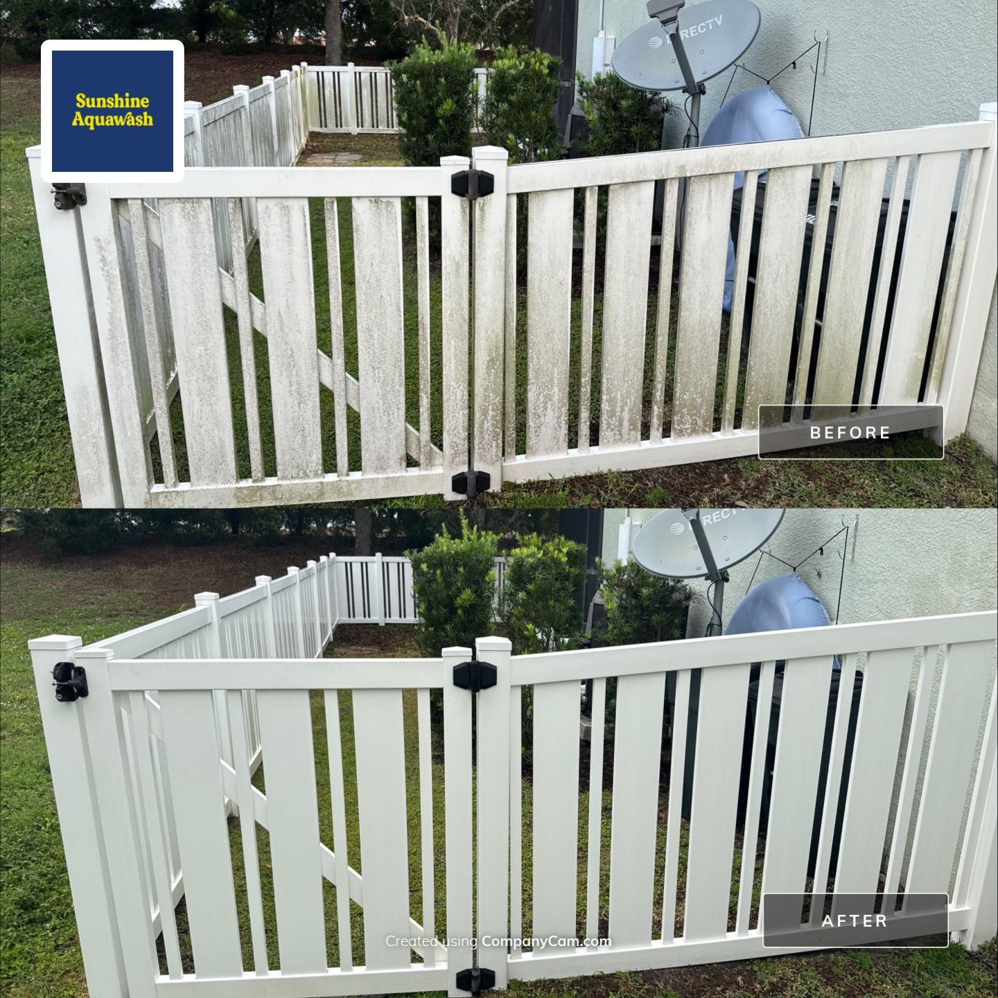 Vinyl Fence & Concrete Cleaning in Central Park at Lakewood Ranch, FL by Sunshine AquaWash