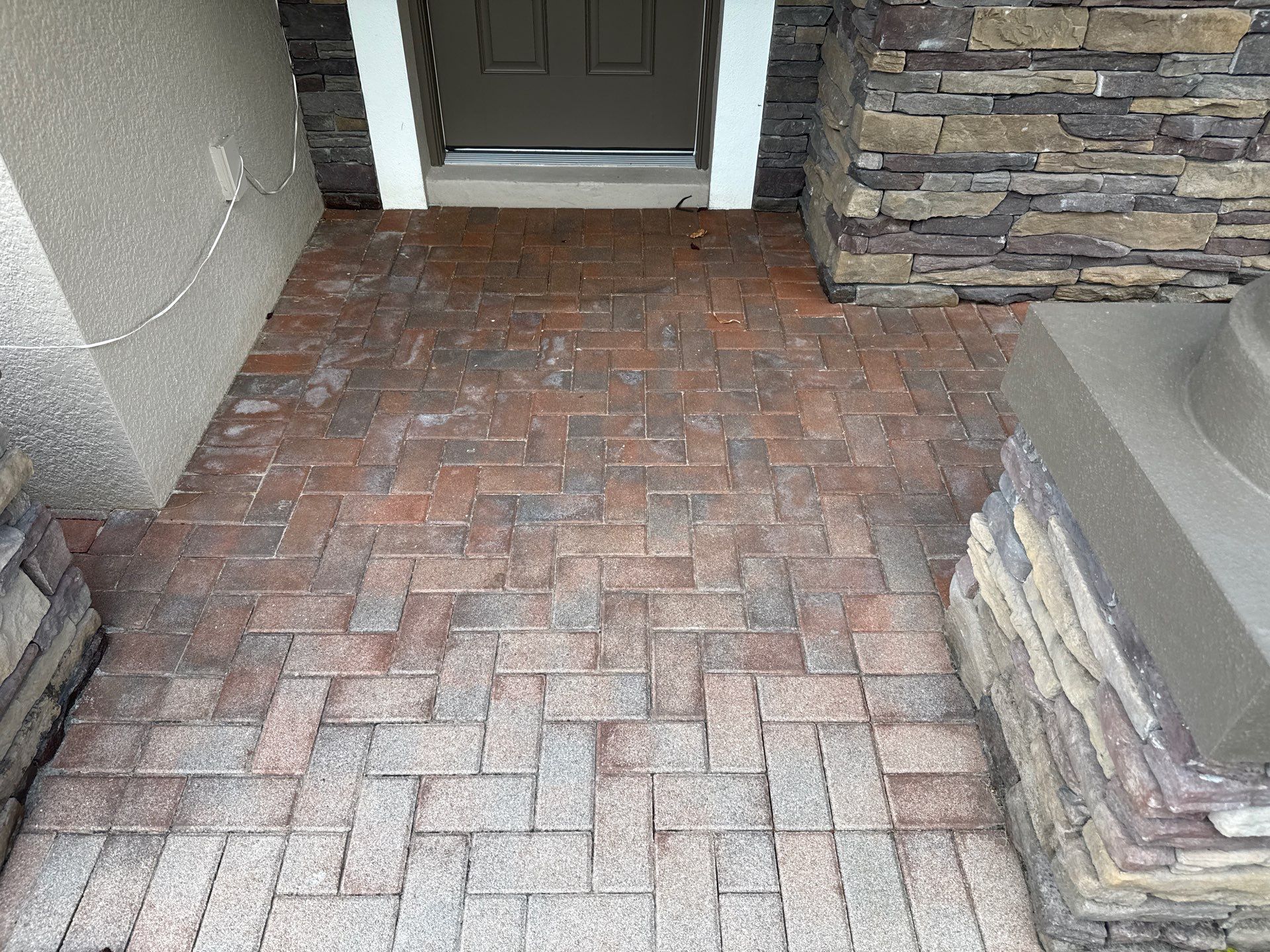 3-Car Paver Driveway & Entryway Cleaning | Oakleaf Hammock Community, Ellenton, FL by Sunshine AquaWash