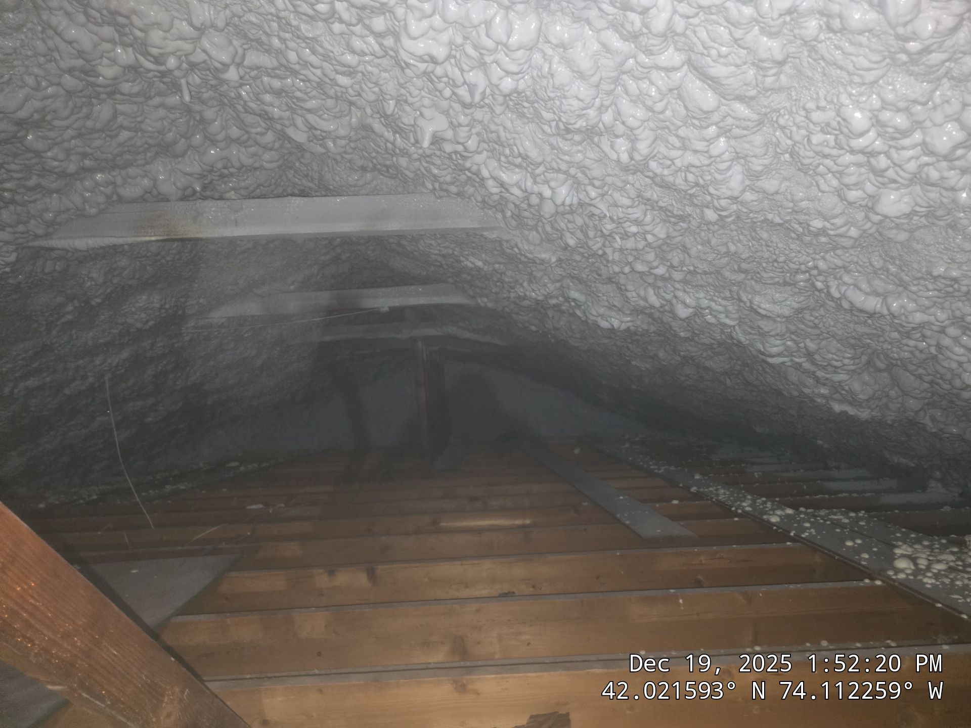 Attic Insulation using open cell spray foam by NYS Foam & Energy