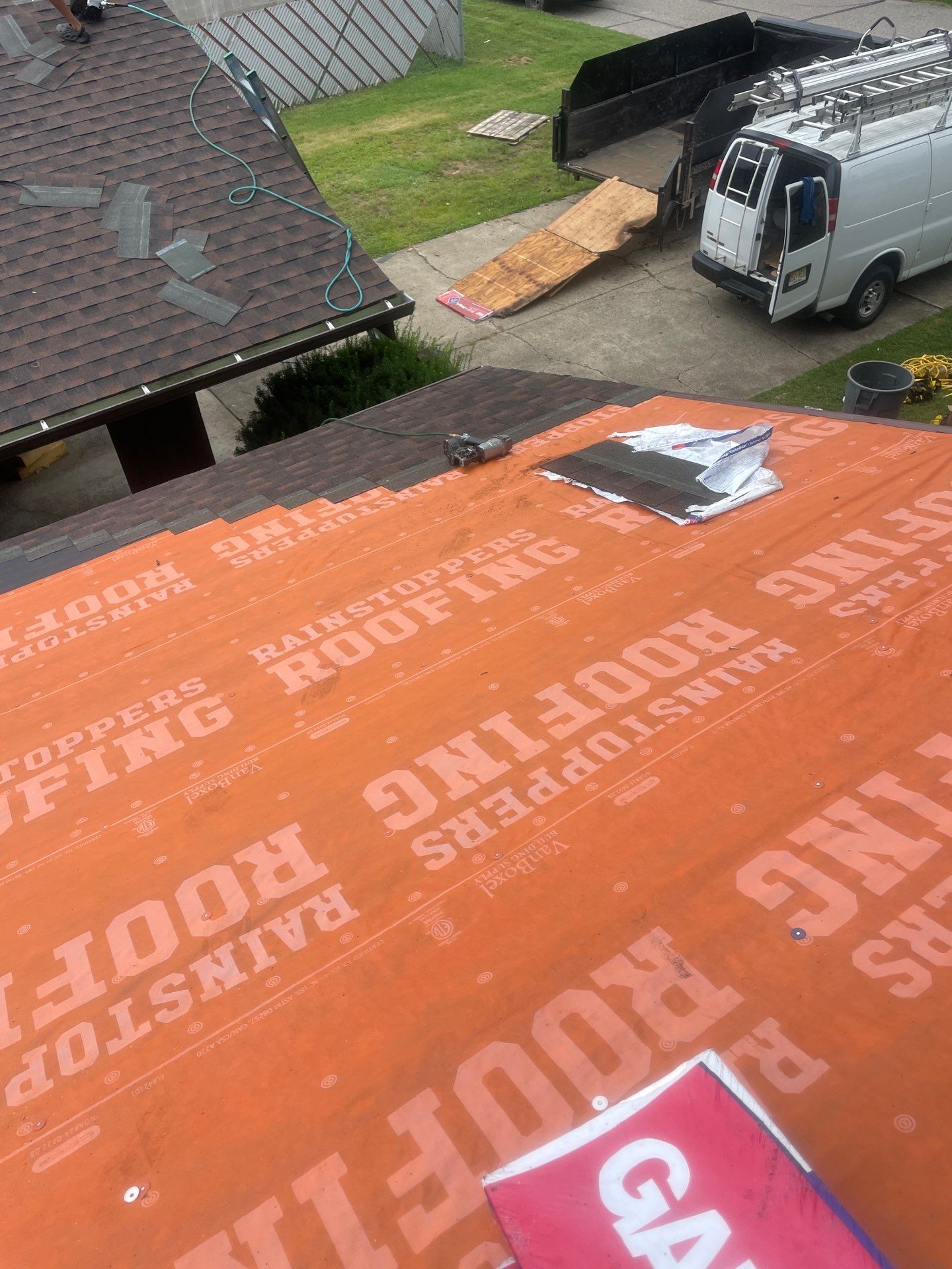 Residential Roofing Installation using GAF TImberline HDZ Hickory by Rainstoppers Roofing