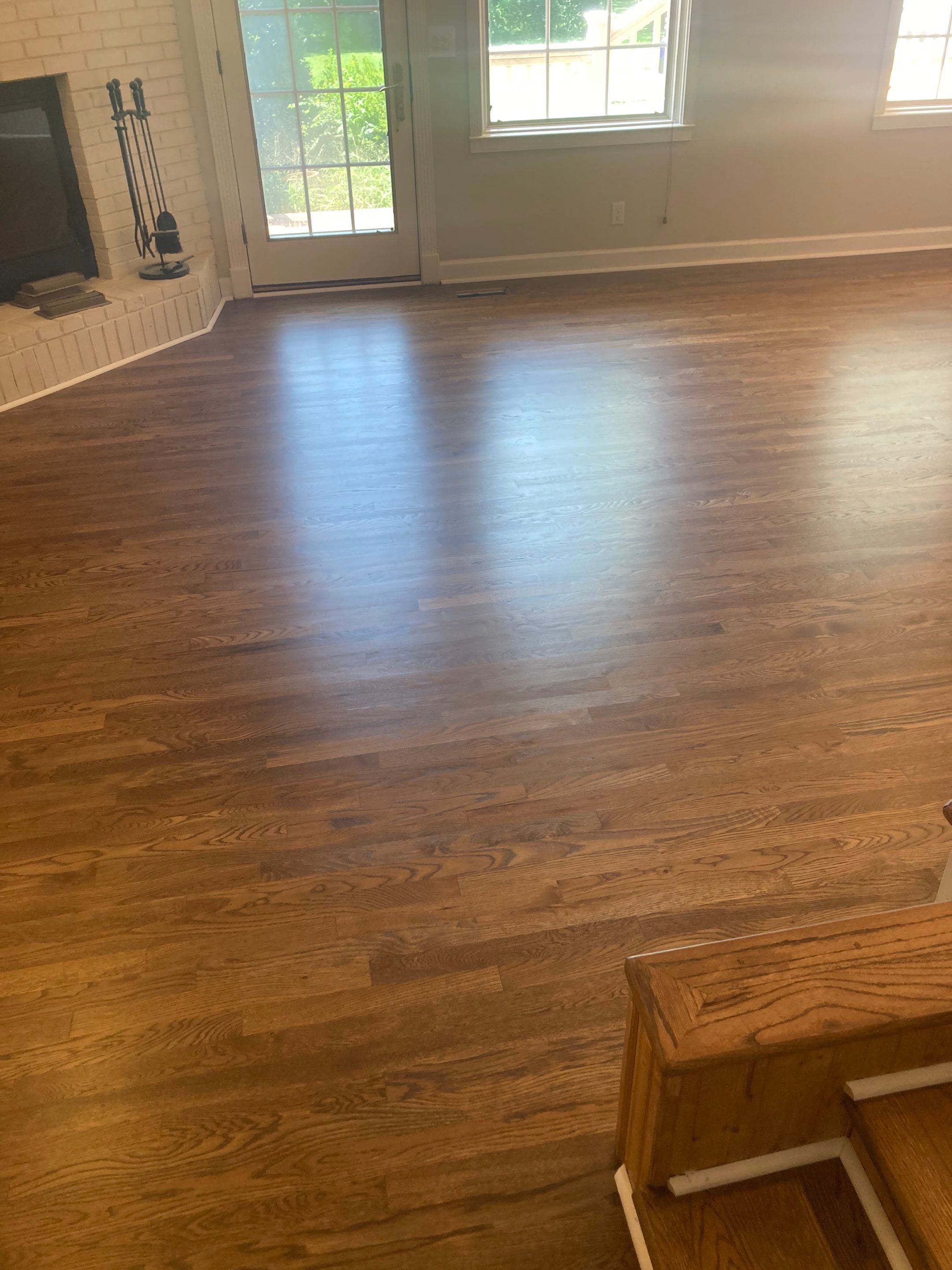 Red and White oak refinish with Duraseal Special Walnut Stain by Footprints Floors of Nashville