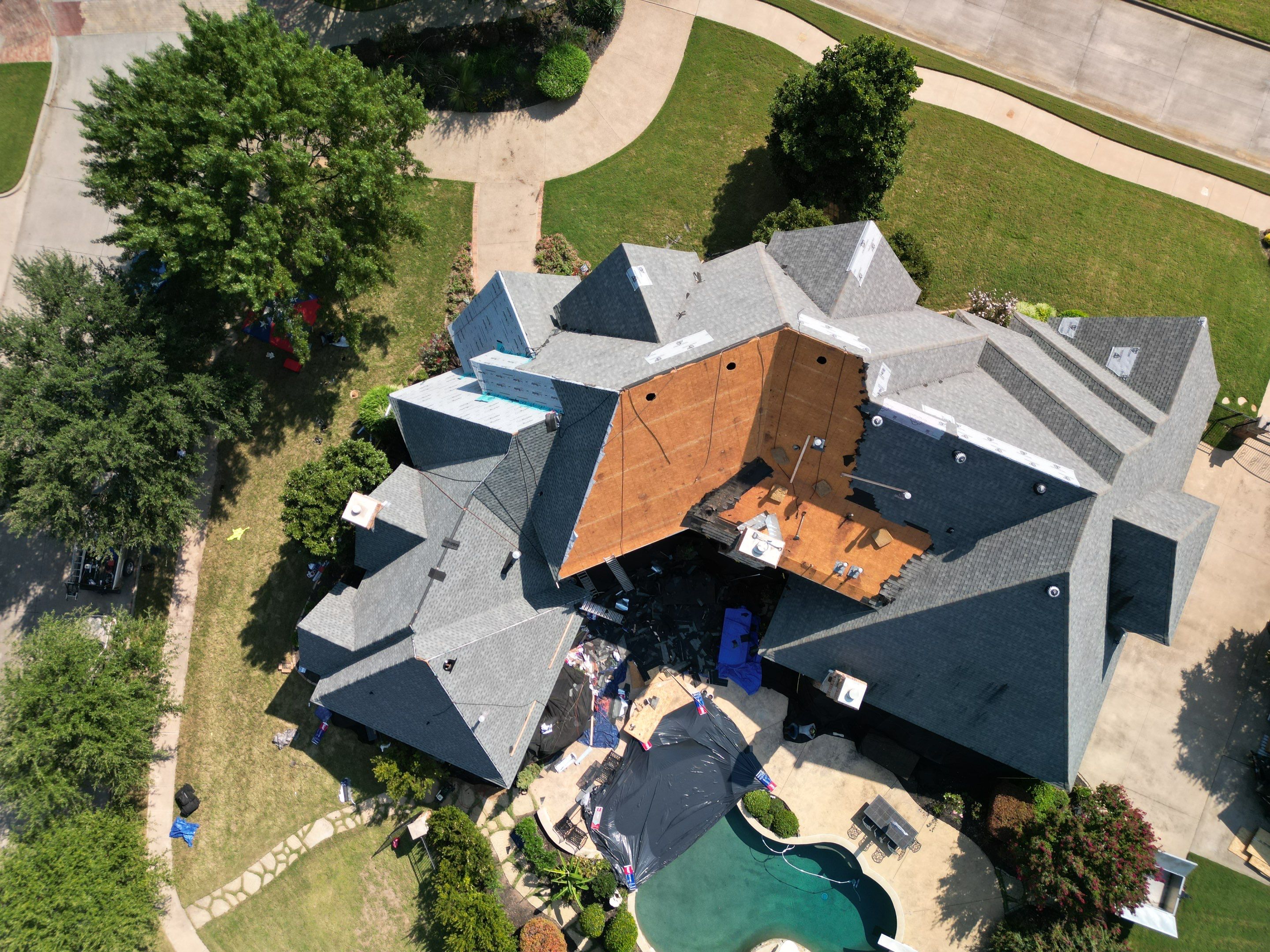 Southlake Texas Estate - Roof, Copper Awning and Gutter Project by First United Roofing & Construction