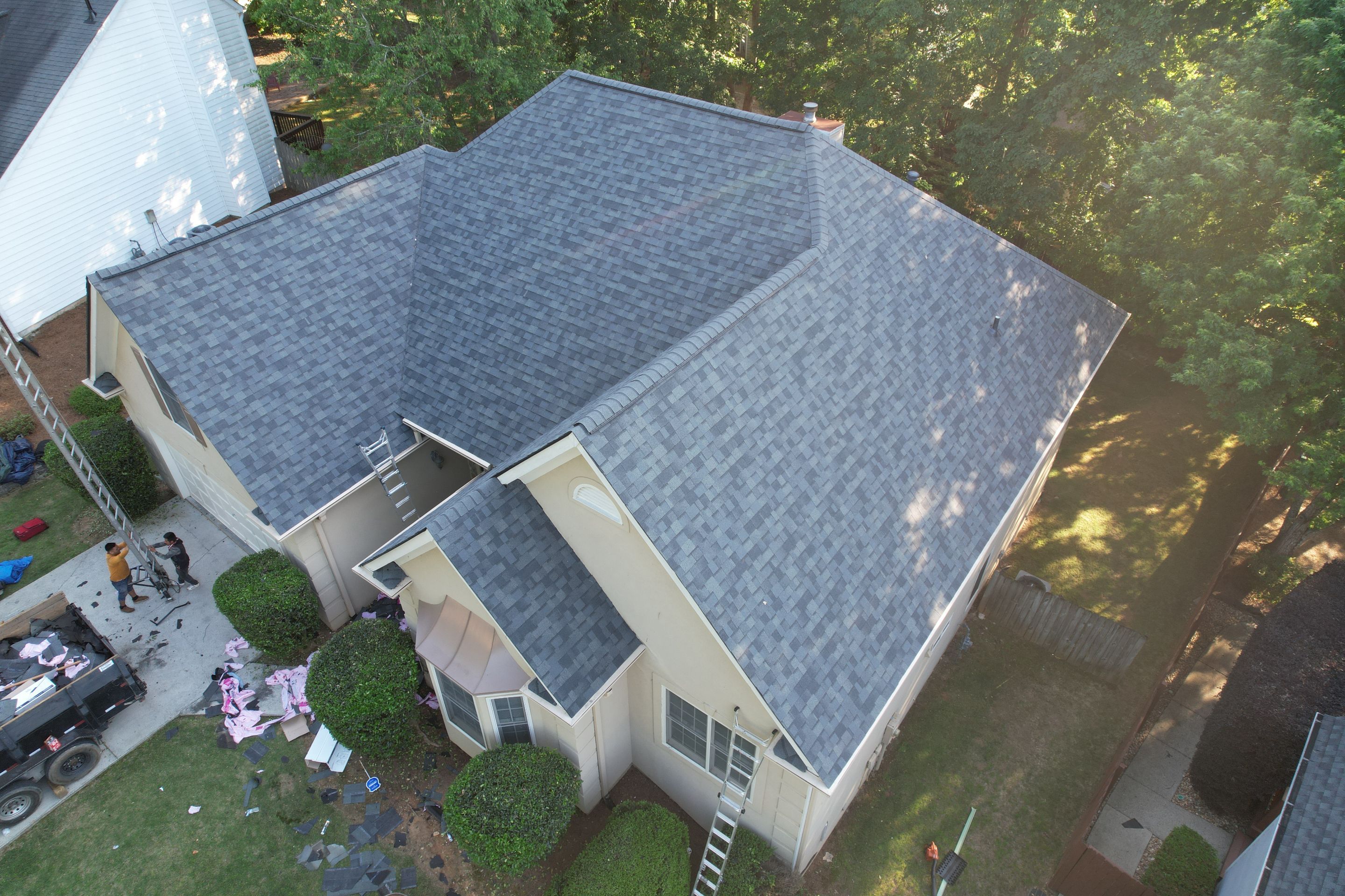 Residential Roof Replacement using Owens Corning Estate Gray by Inspector Roofing and Restoration