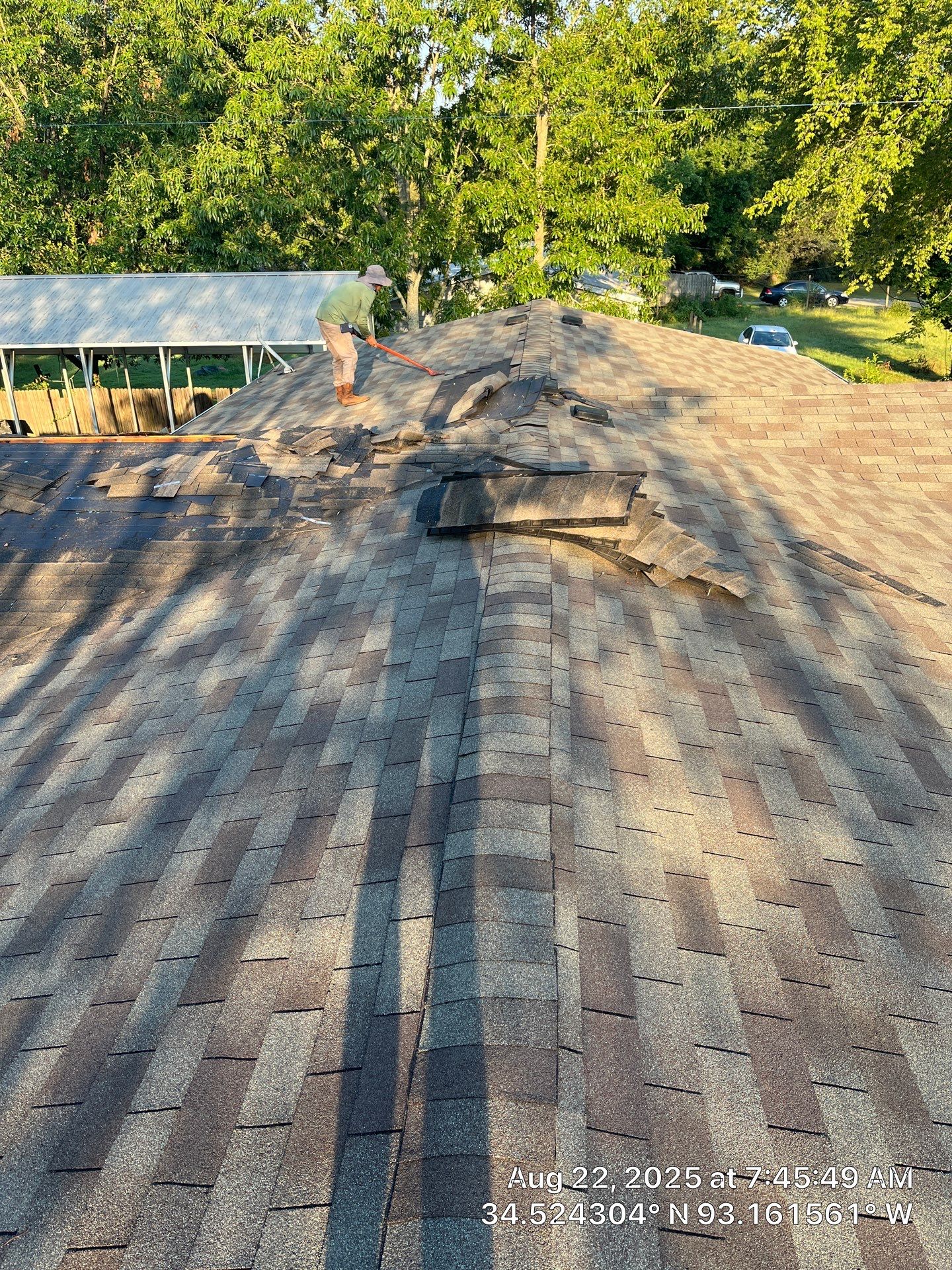 GAF Timberline HDZ Roof Replacement and Decking Repair in Hot Springs by Temple Roofing and Exteriors