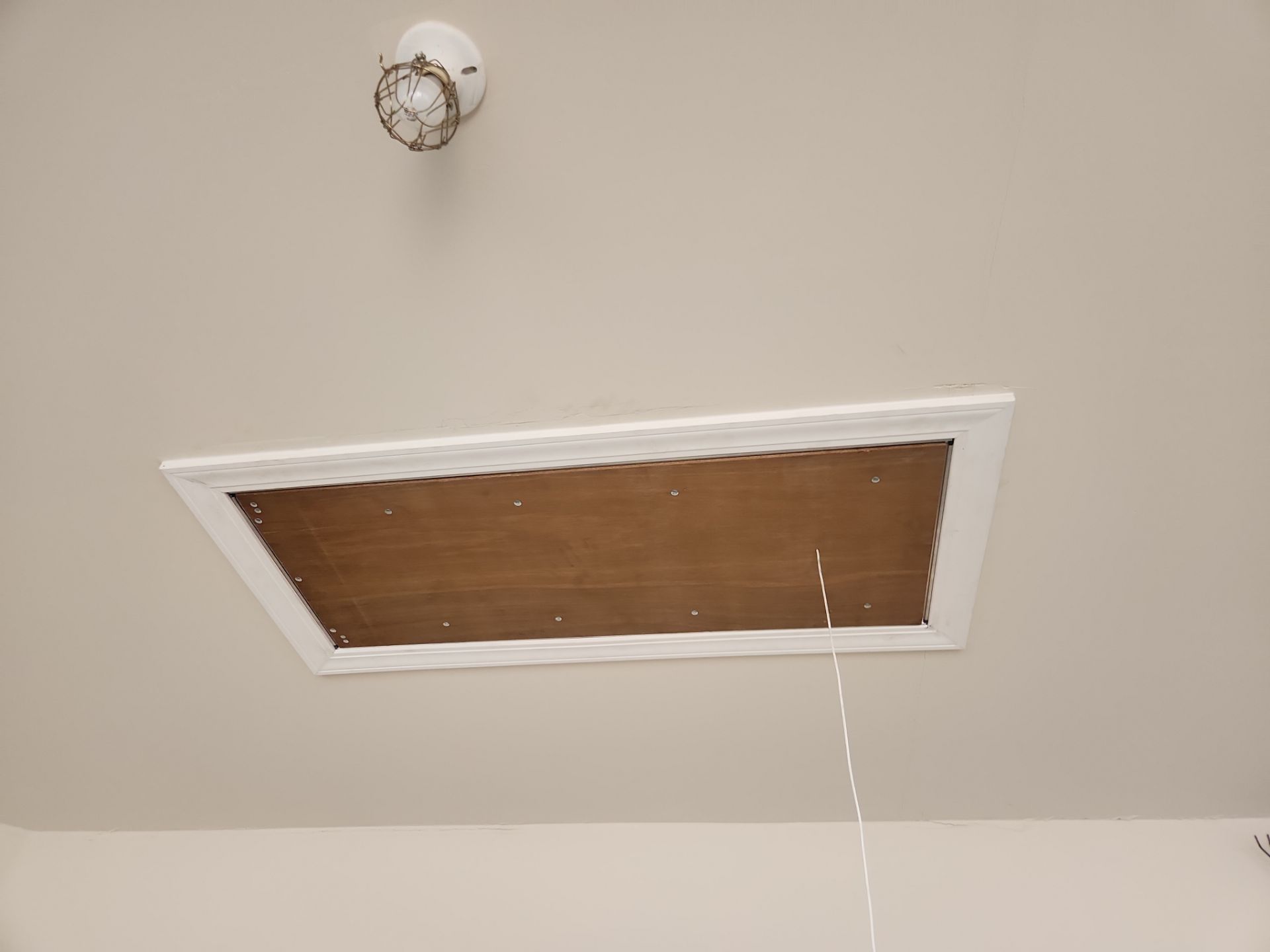 Werner Aluminum Pull-Down Attic Ladder Installation in Stable wood at Slaughter Creek Austin by RejuveNate Renovations LLC