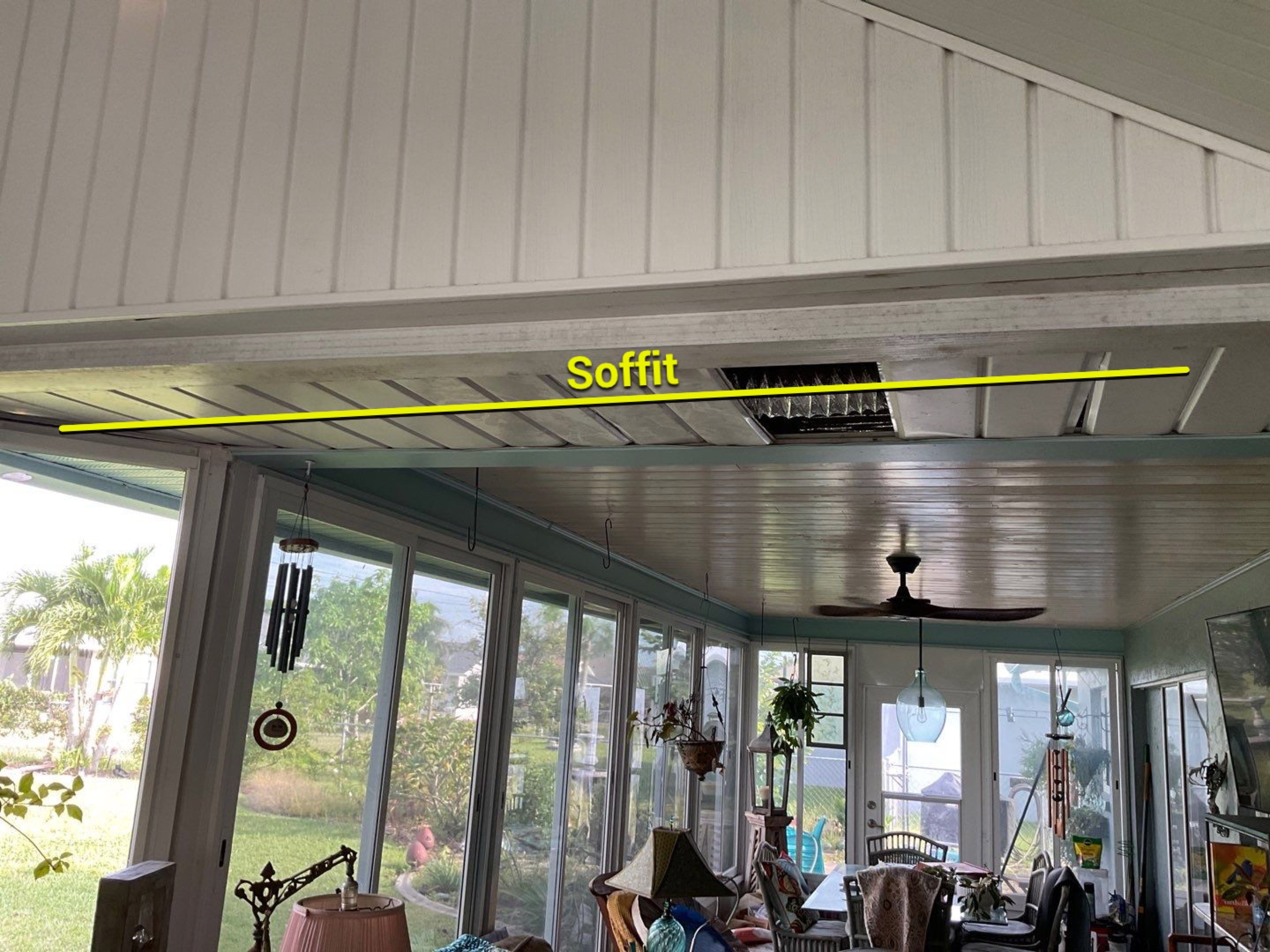 Soffit and Fascia Installation using White Vinyl Soffit in Cape Coral FL by Gutter Professors