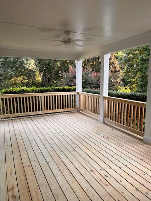 Roswell, GA Wood Deck and Covered Porch Build  by Nelson Exteriors 