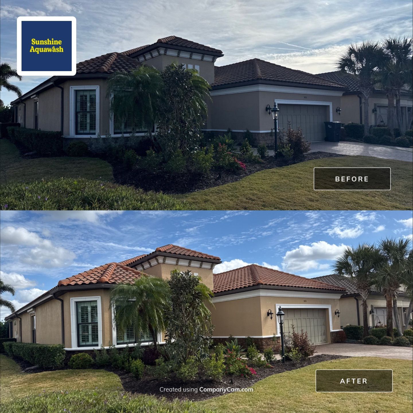 Barrel Tile Roof Cleaning in Esplanade Golf & Country Club – Lakewood Ranch, FL by Sunshine AquaWash
