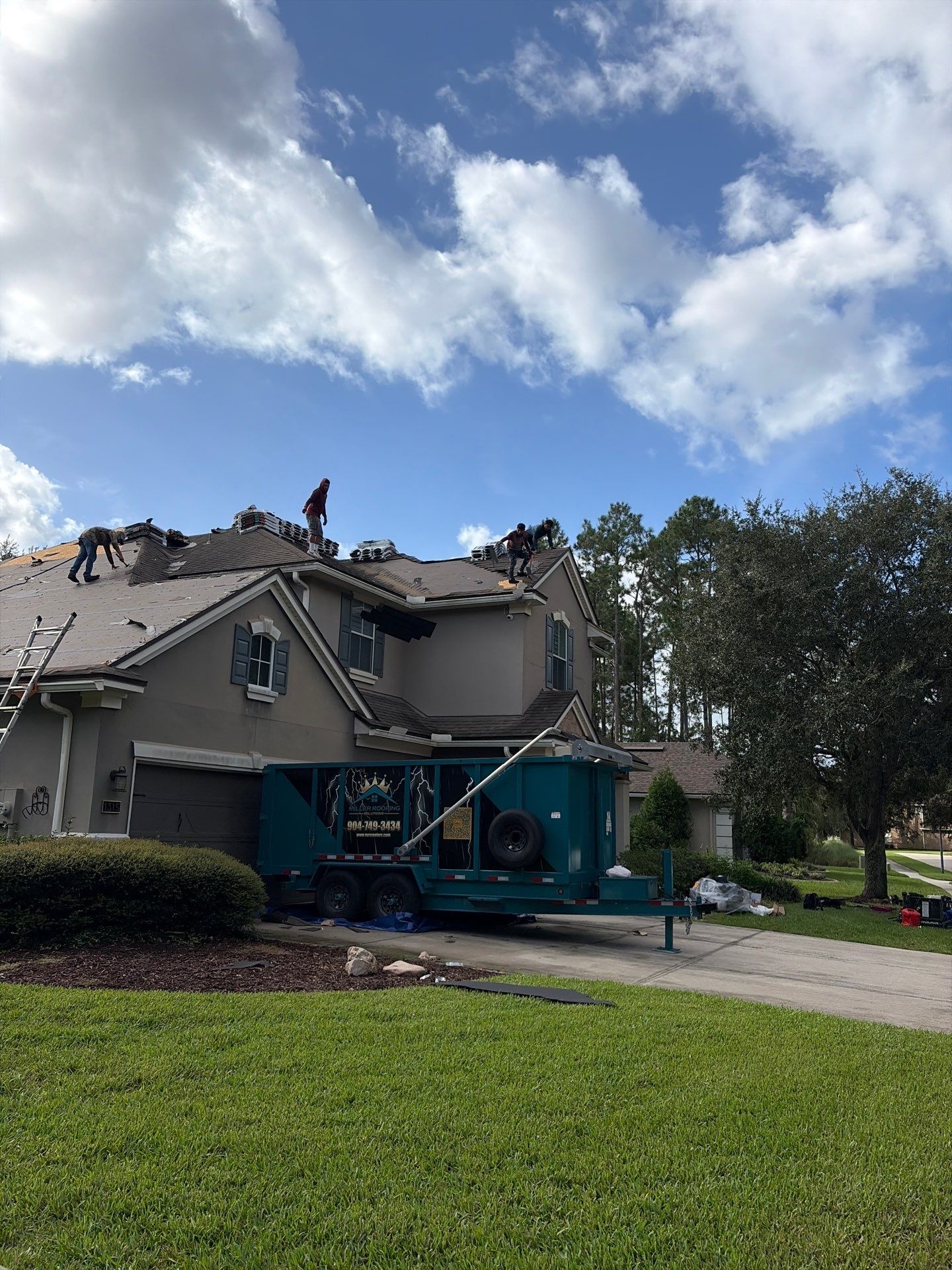 Architectural Shingle Roof Replacement and Skylight Integration in Jacksonville by Miller Roofing Solutions LLC.