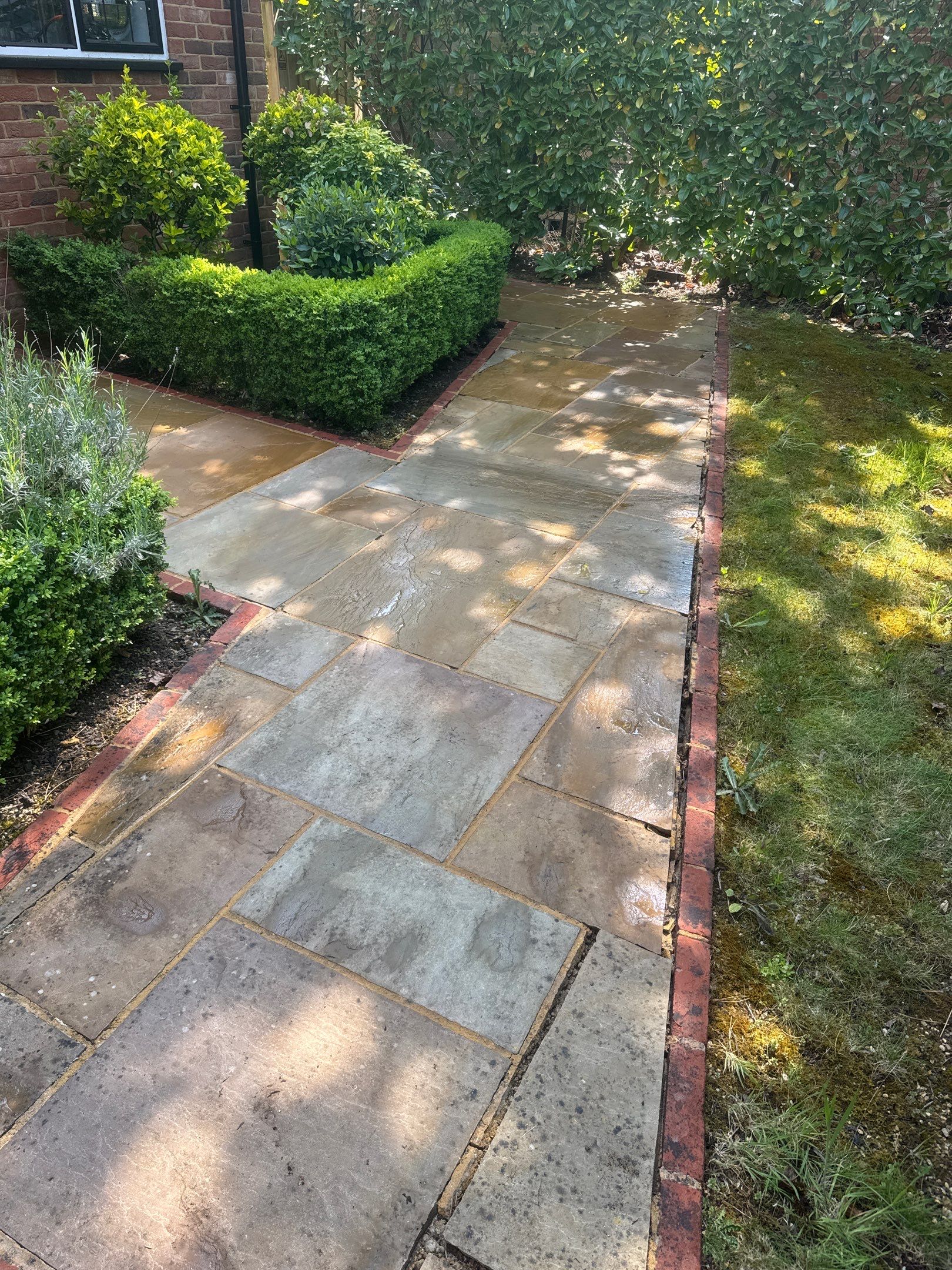 Patio Area Spring Clean using 18inch Whirlaway FSC by Ges Exterior Cleaning ltd