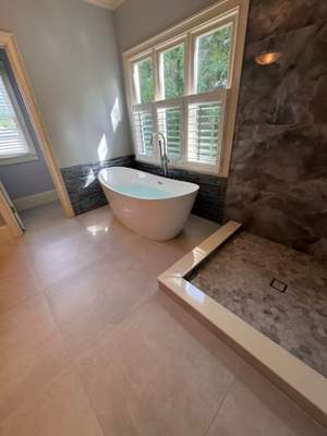 Master bathroom renovation using Free standing tub