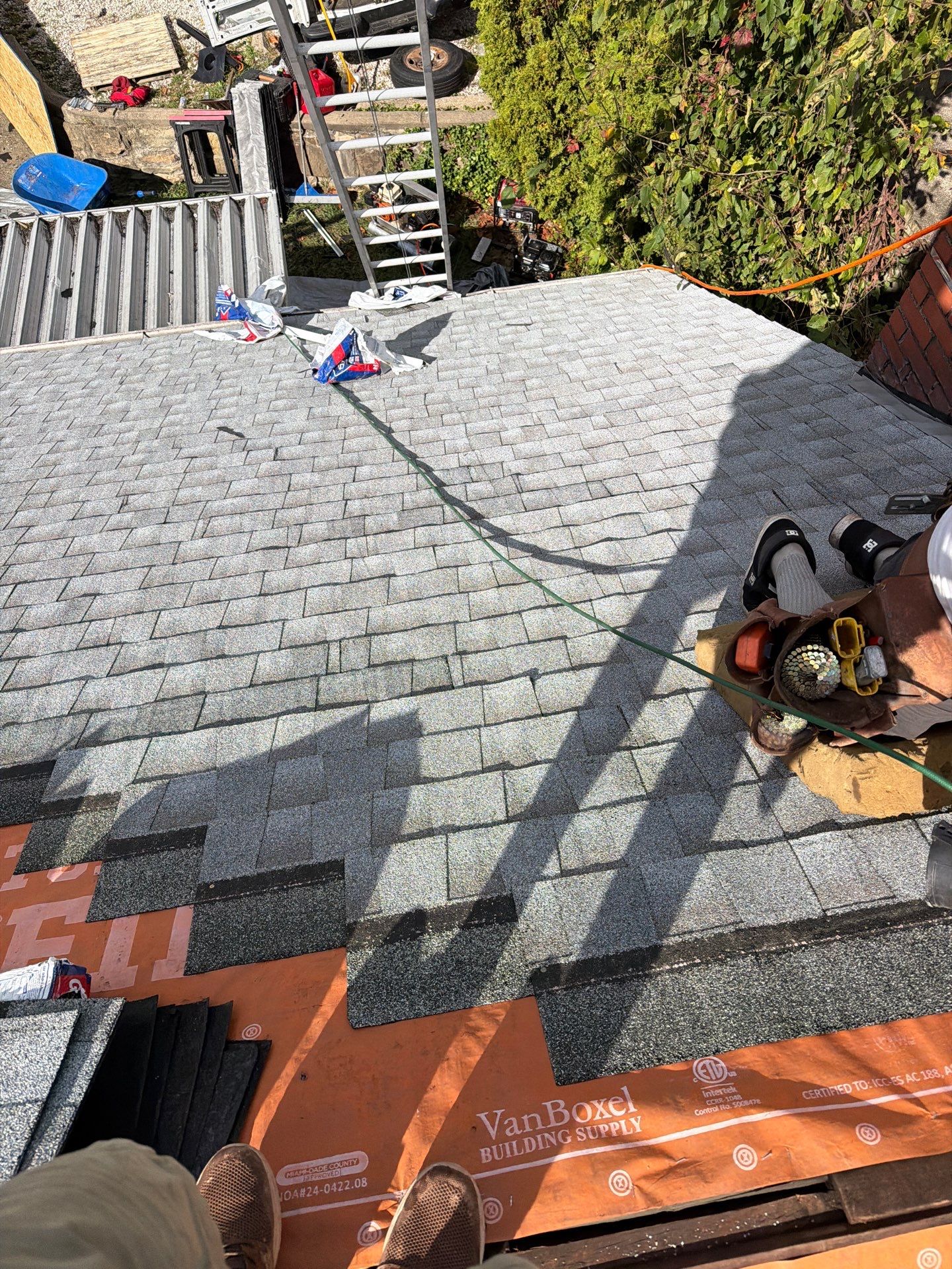 Residential Roofing Installation using GAF Timberline HDZ Fox Hollow Grey by Rainstoppers Roofing