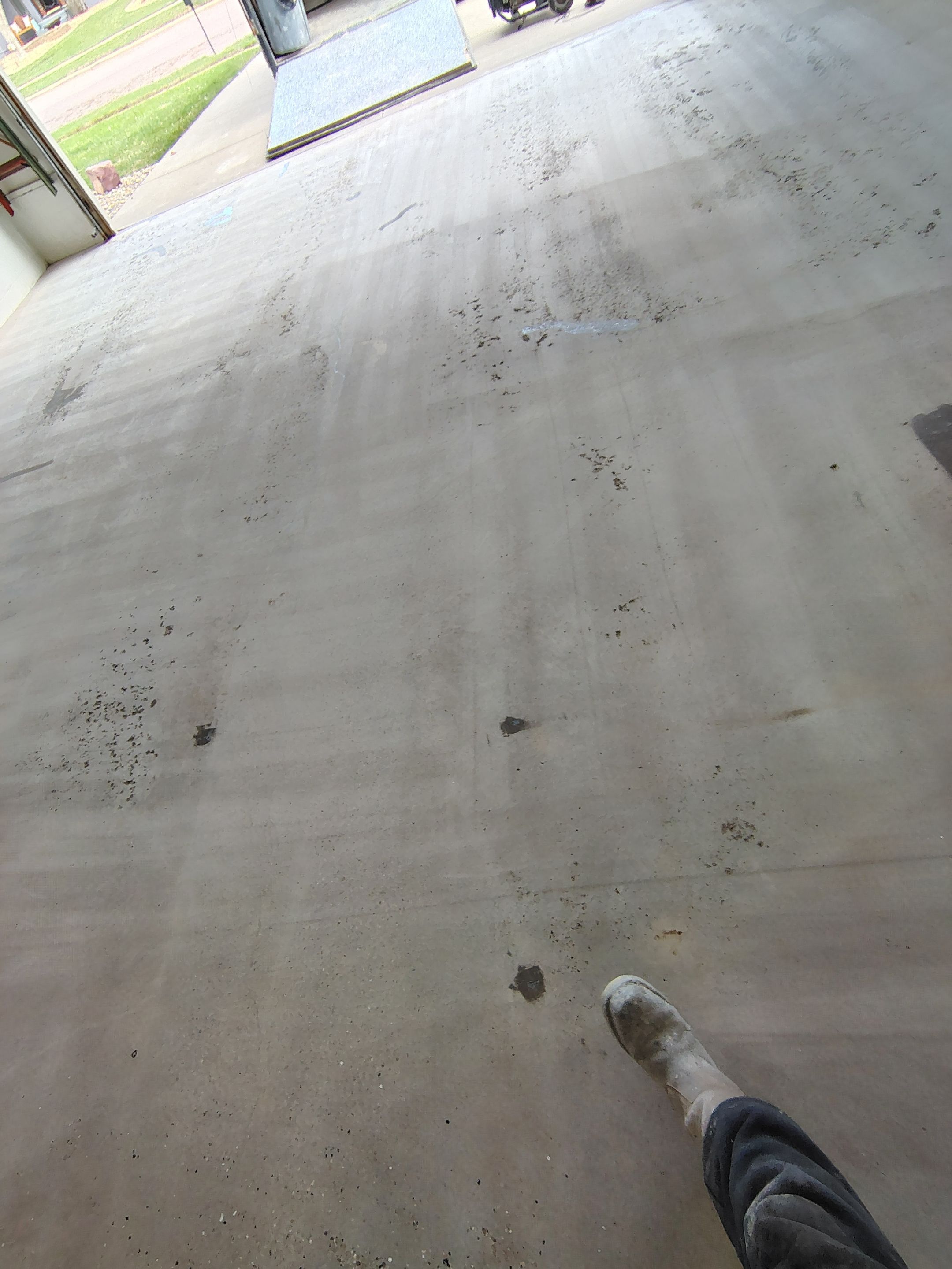 Multi-Colored Flake Epoxy Garage Floor Coating and Crack Repair by Select Painting, Coatings & Garage Cabinets