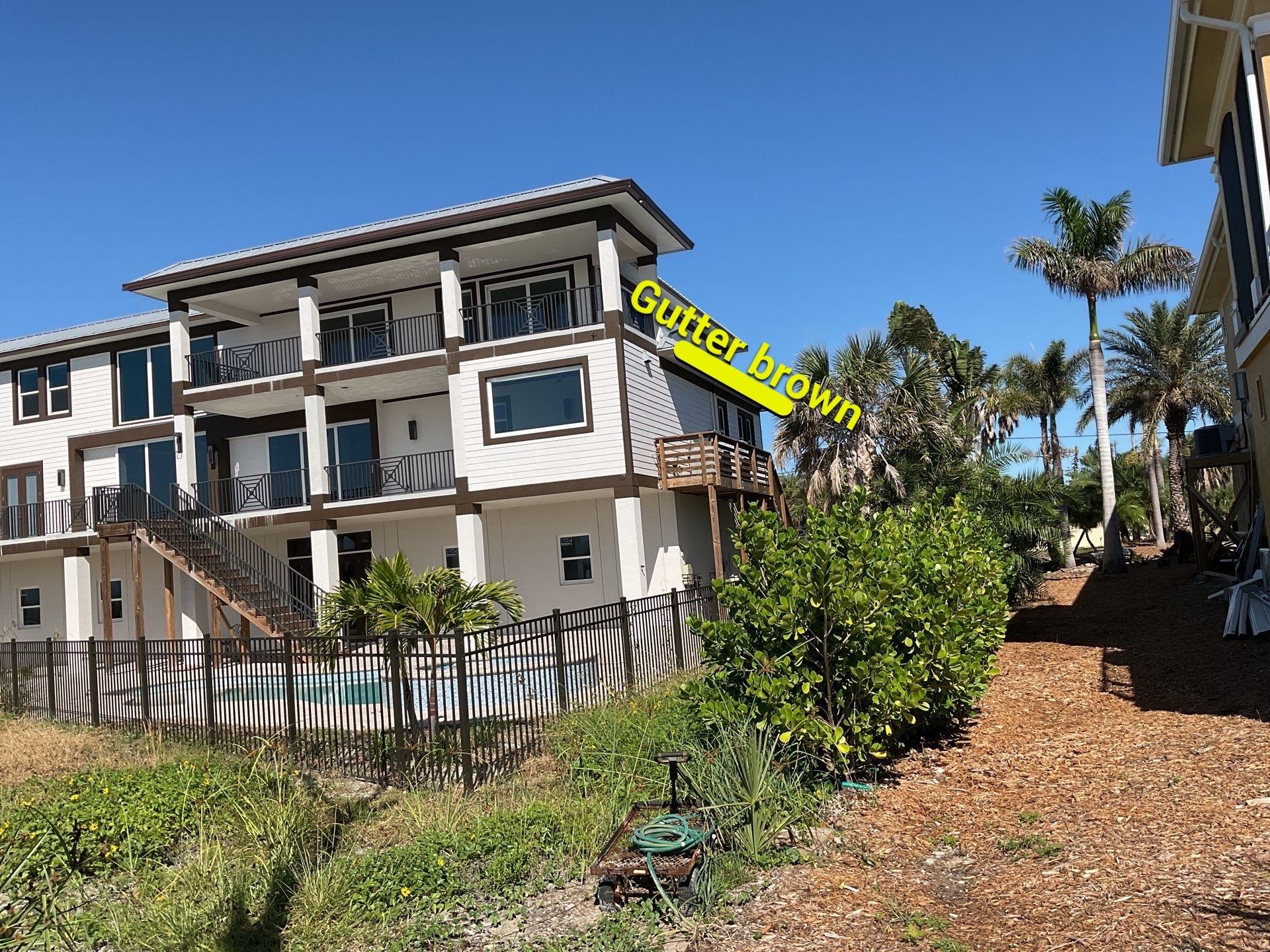 Brown Gutter Installation in Sanibel FL by Gutter Professors