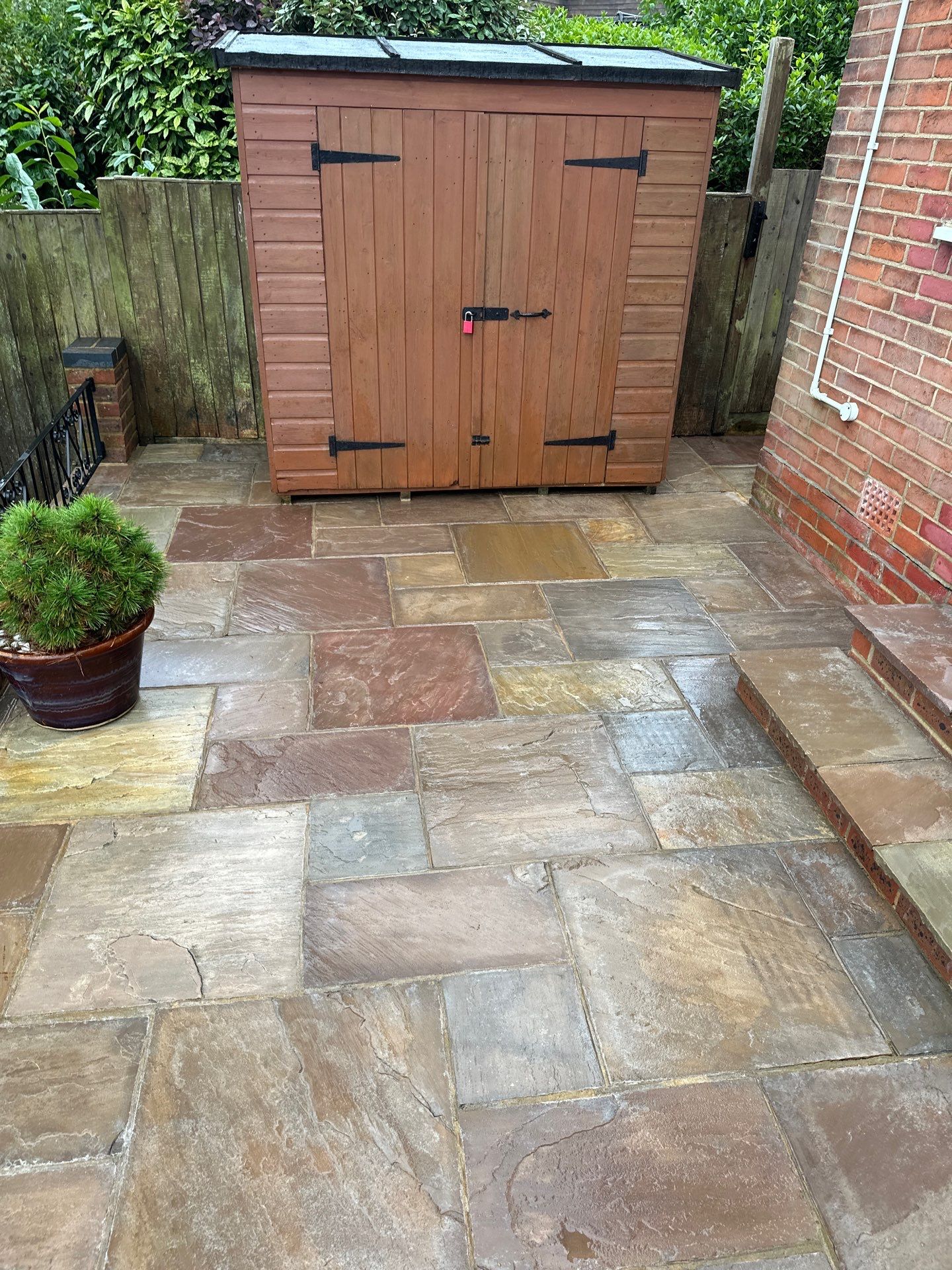 York Stone Patio Cleaning using Honda 15lpm Low Pressure Washing Machine by Ges Exterior Cleaning ltd