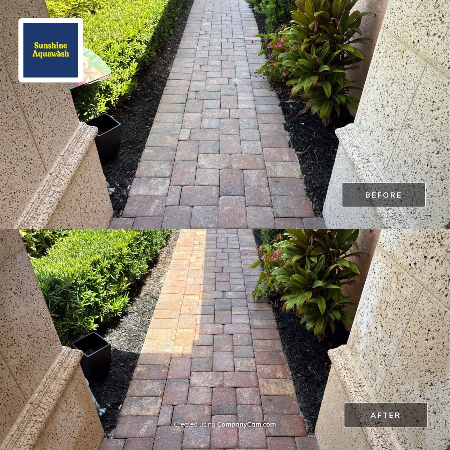 Paver Driveway, Sidewalk & Curbing Cleaning — Bougainvillea Place, Ellenton, FL by Sunshine AquaWash