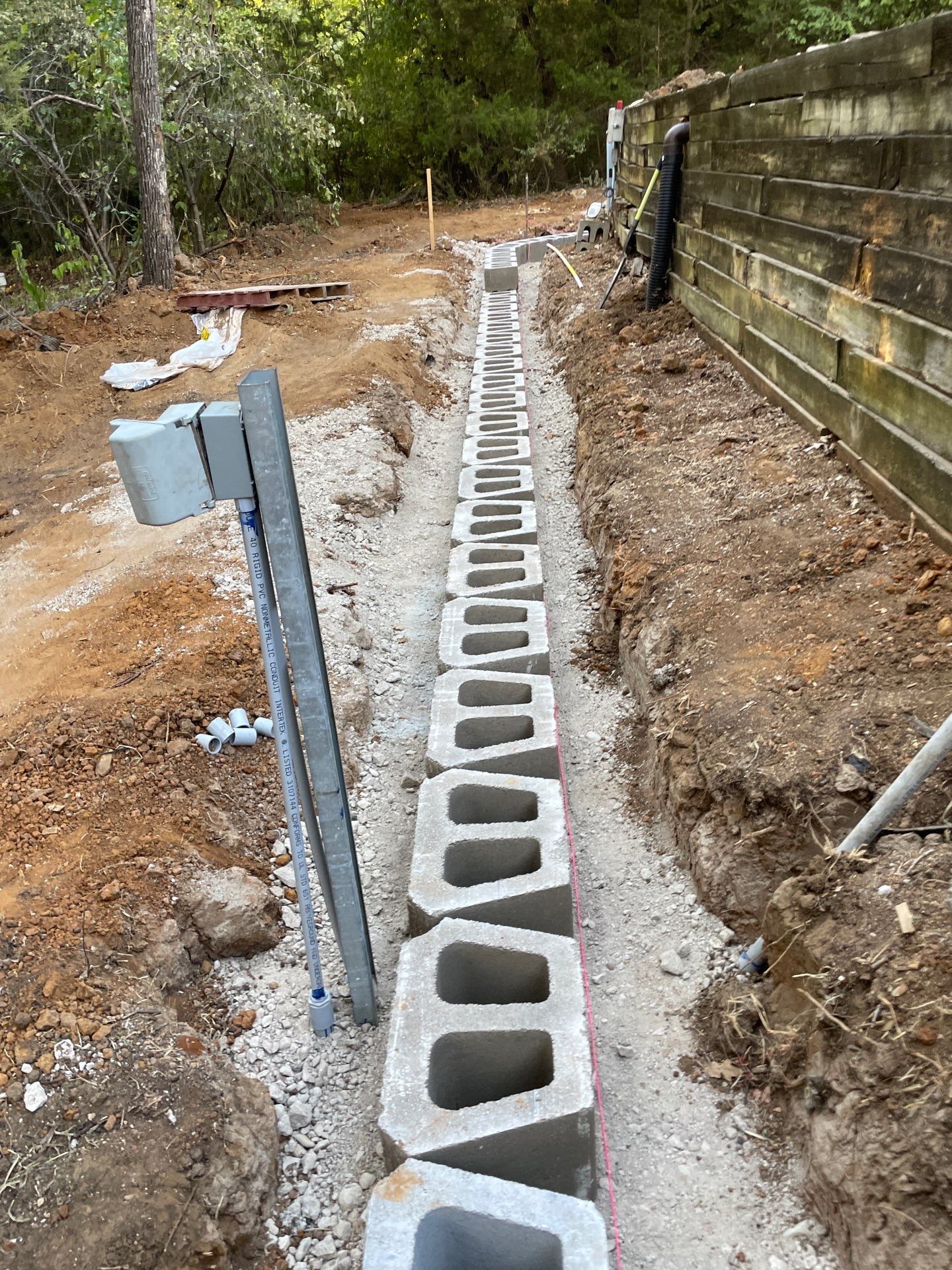 In Progress Retaining Wall Project by Peterson’s