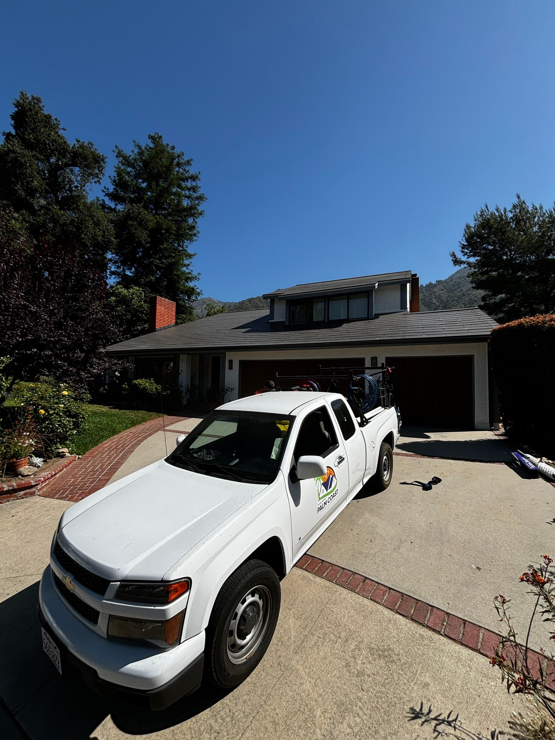 Tesla Roof Cleaning in Pasadena California by Palm Coast Solar Cleaning
