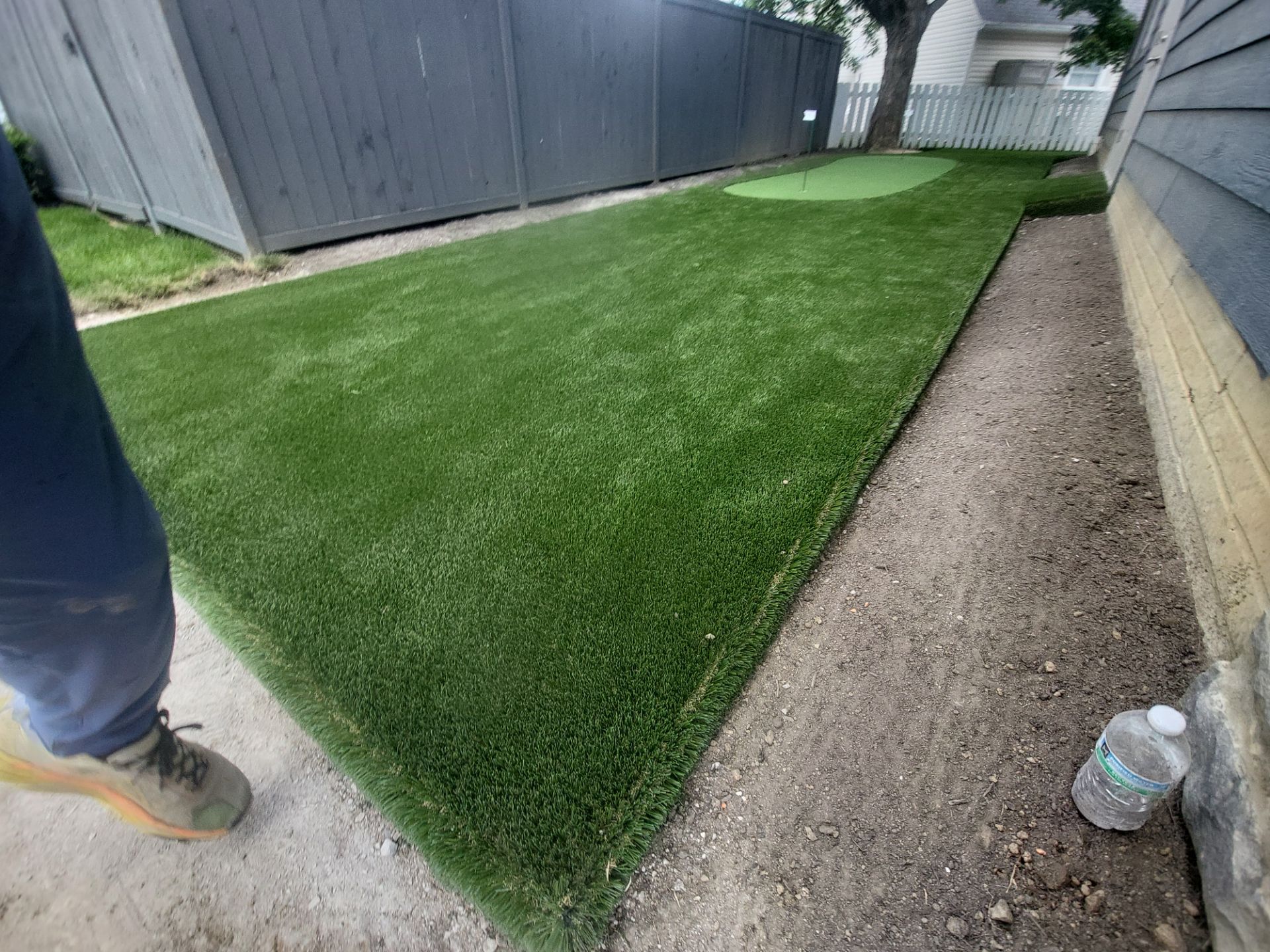 Custom Synthetic Lawn and Putting Green Installation in Upper Arlington by Southwest Greens Midwest