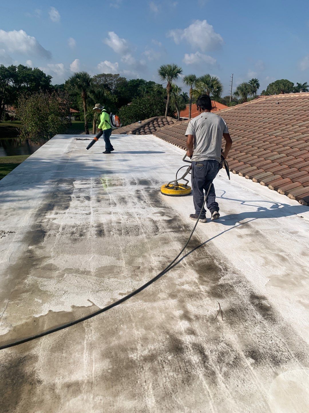 100% Silicone Roof Coating Repair using Tropical #924 Silicone Roof Coating by Morton Roofing, Inc.