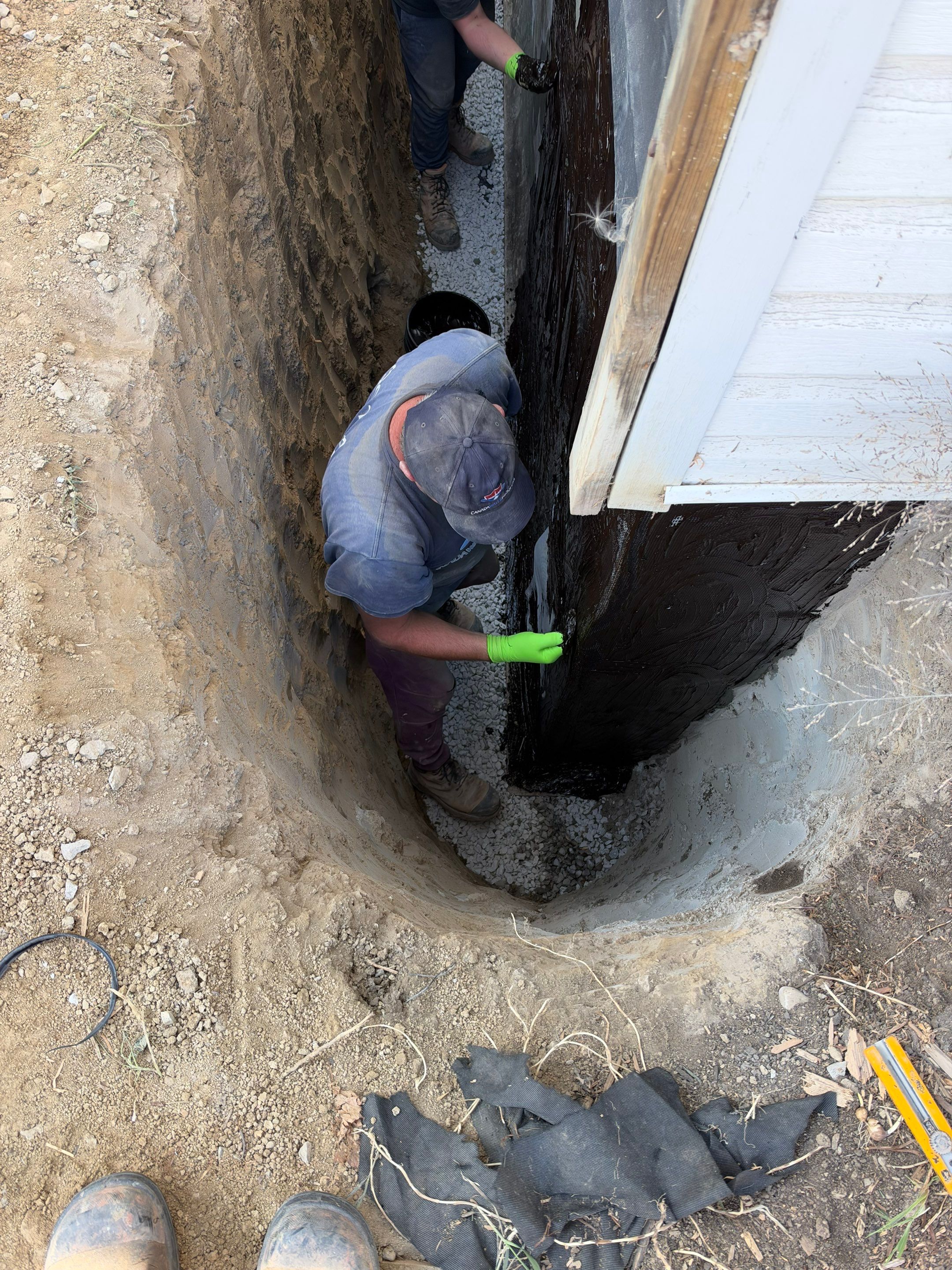 Exterior Foundation Waterproofing and Weeping Tile Installation in Hamilton by Canada Waterproofers Inc