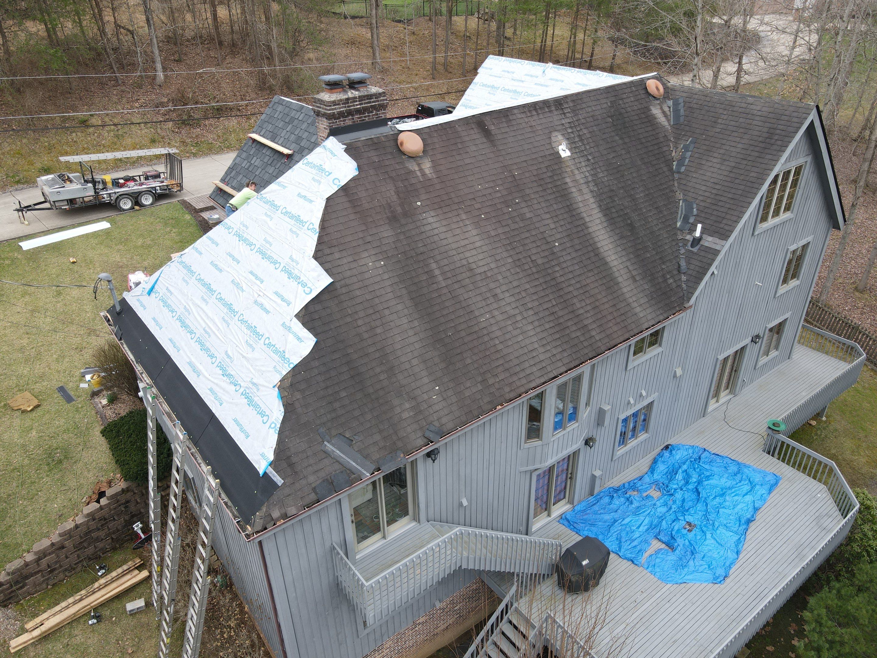 Residential Roofing Installation using Certainteed Belmont Shingle in Black Granite by Secure Construction Company Inc