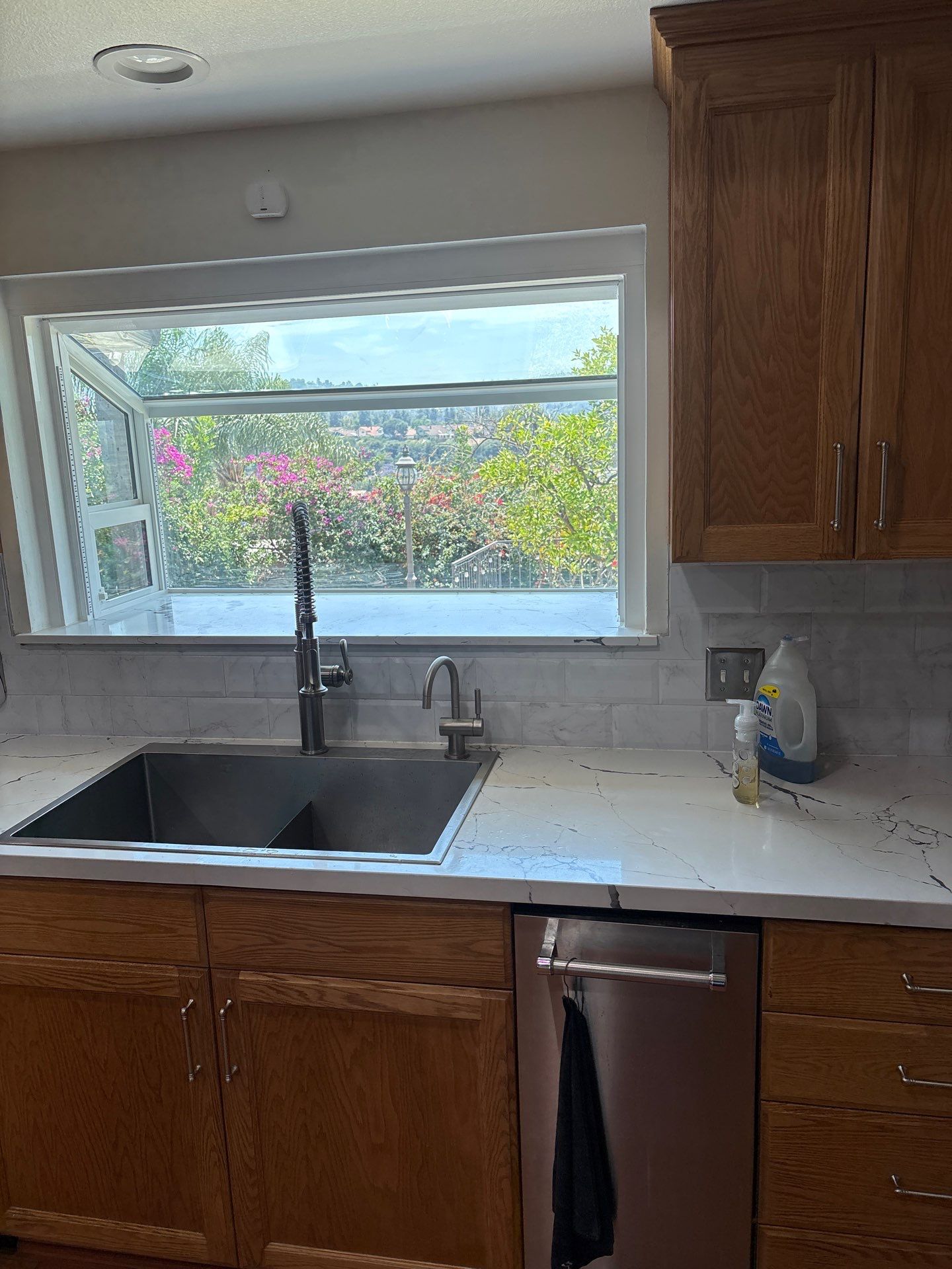 New Dark Frame Milgard Window and Sliding Door Installation in Covina by American Window Company