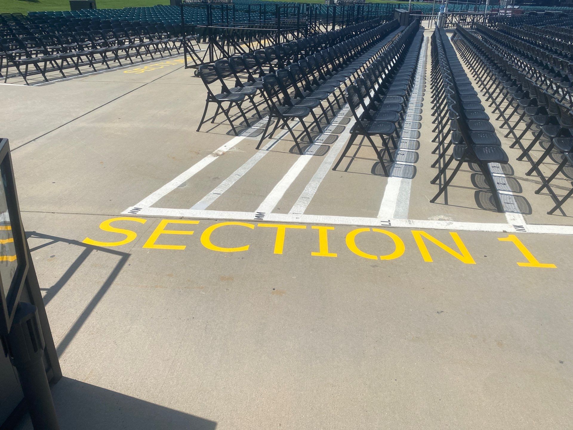 Red Hat Amphitheater Striping Job by Billy Weatherspoon Contractor