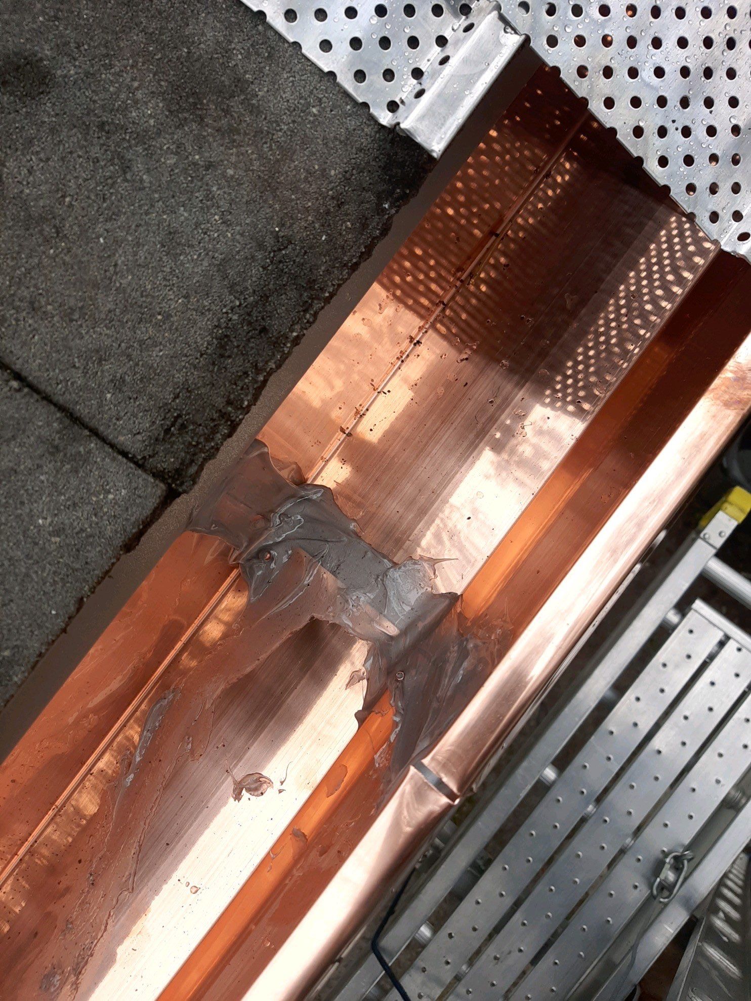 Seamless Gutter Installation Using Copper K- Style Gutters by Gutter Professors