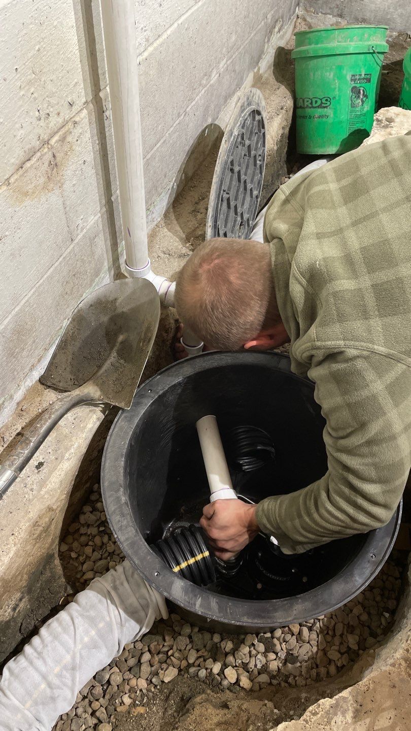 Drain tile & a sump pump for Ruth by Waterproofing Northeast