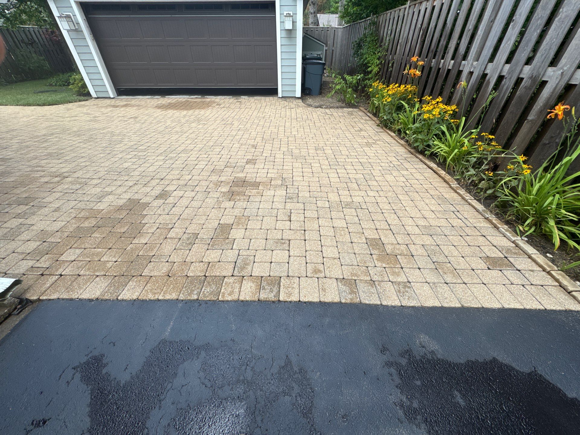 Highland Park, Brick paver cleaning sanding and sealing   by Northern Power Washing LLC.