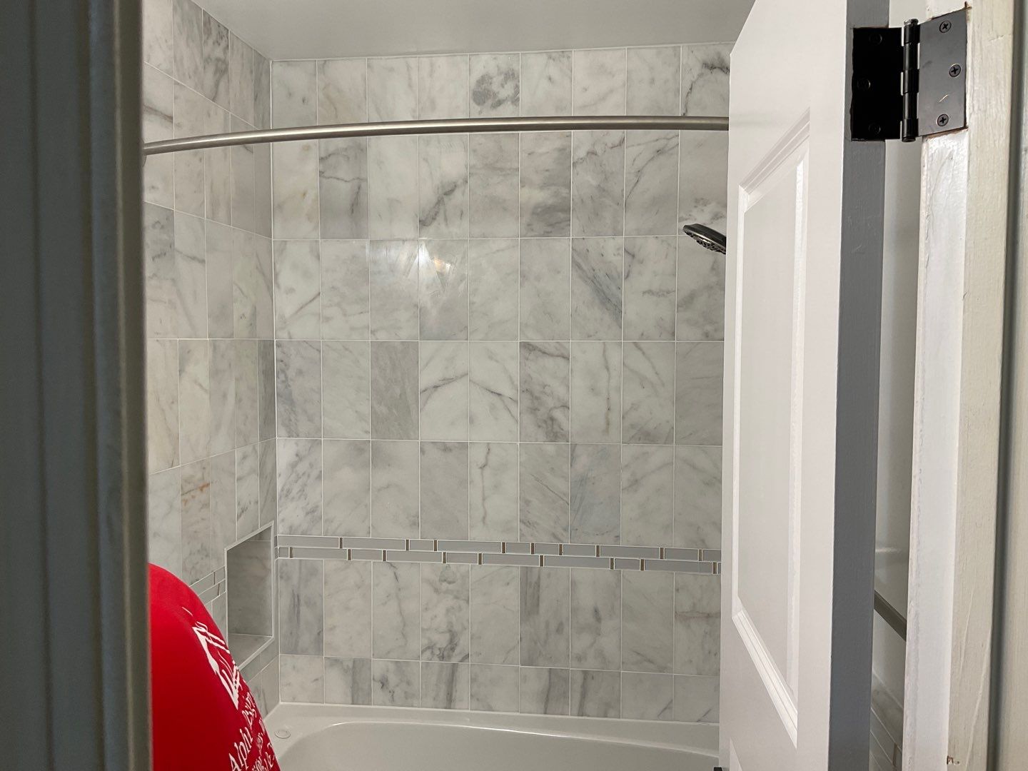 Bathroom Remodel using Two new bathroom design and new floors by Alpha Design Services