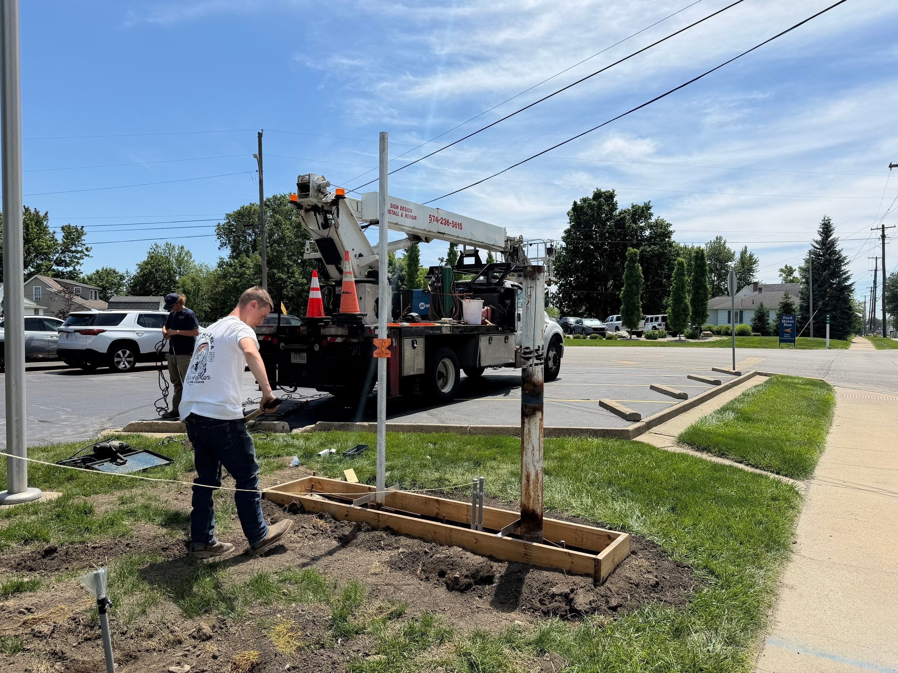 Monument Signage Installation and Site Wayfinding for Ford Meter Box by Hayes Design co