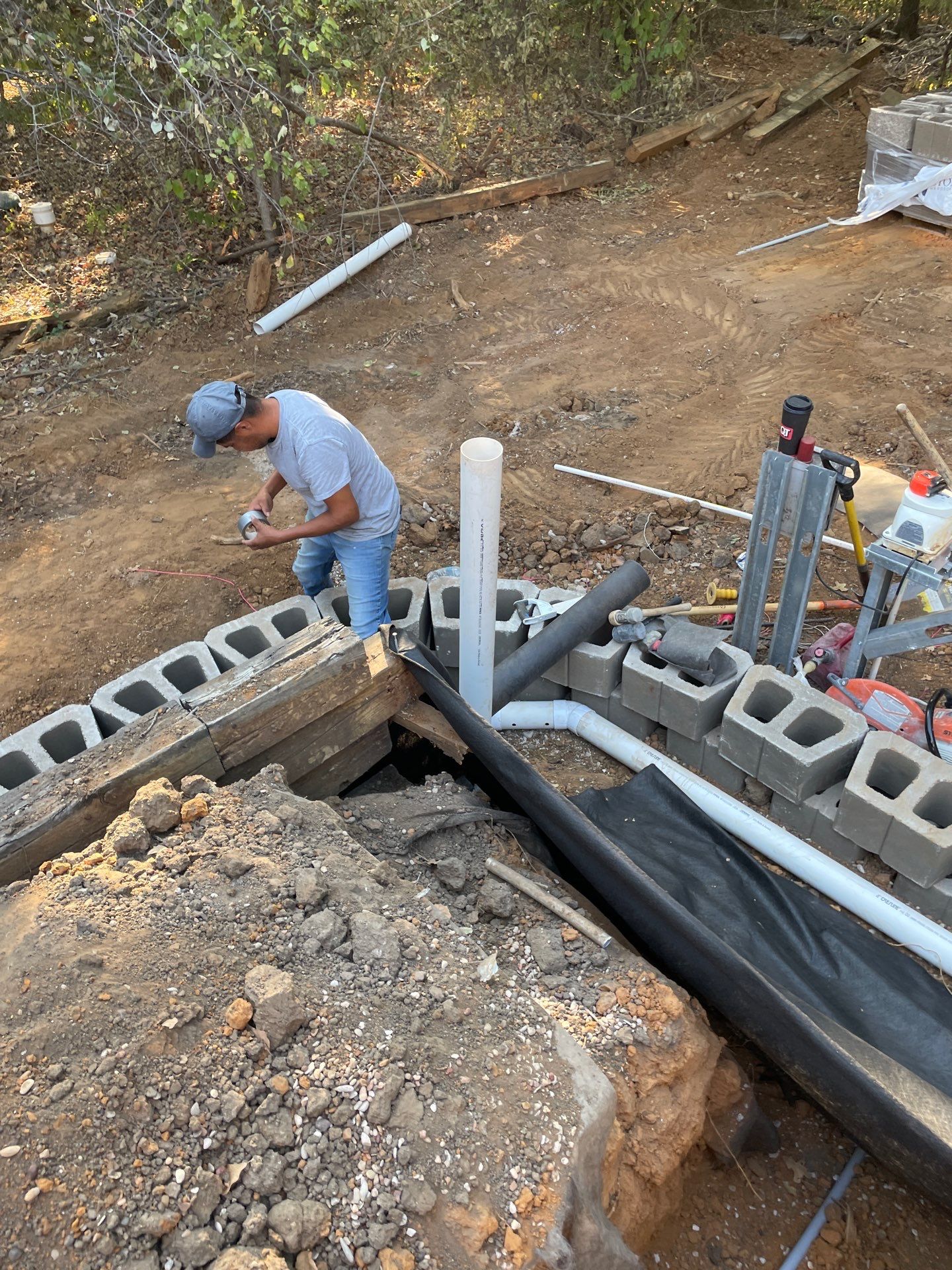 In Progress Retaining Wall Project by Peterson’s