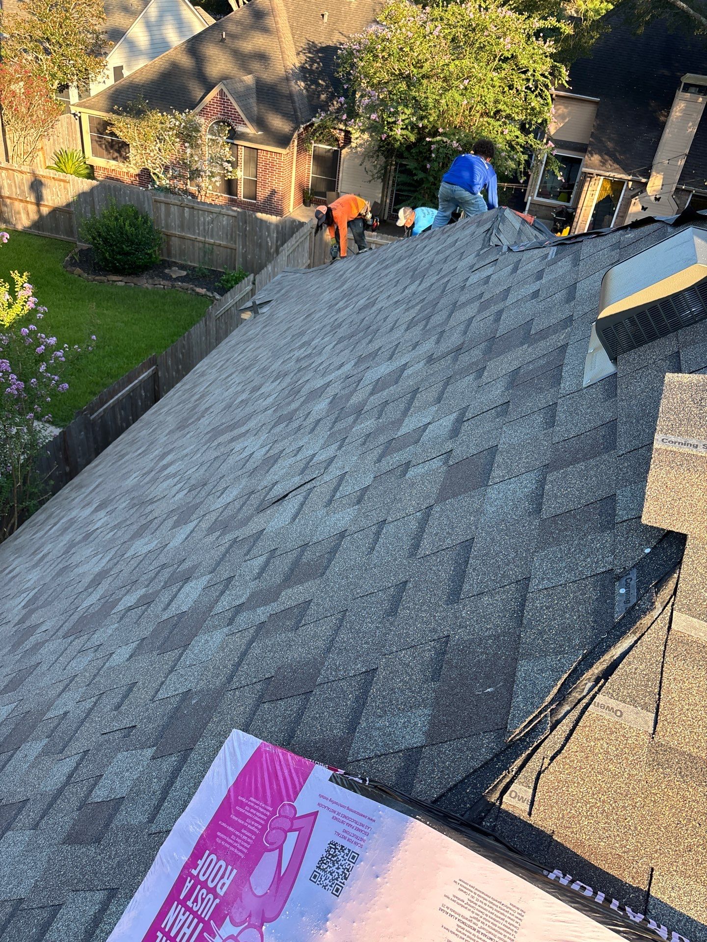 Residential Roofing Installation using Owen's Corning Duration (Lifetime) Shingles by Roof Repair Company