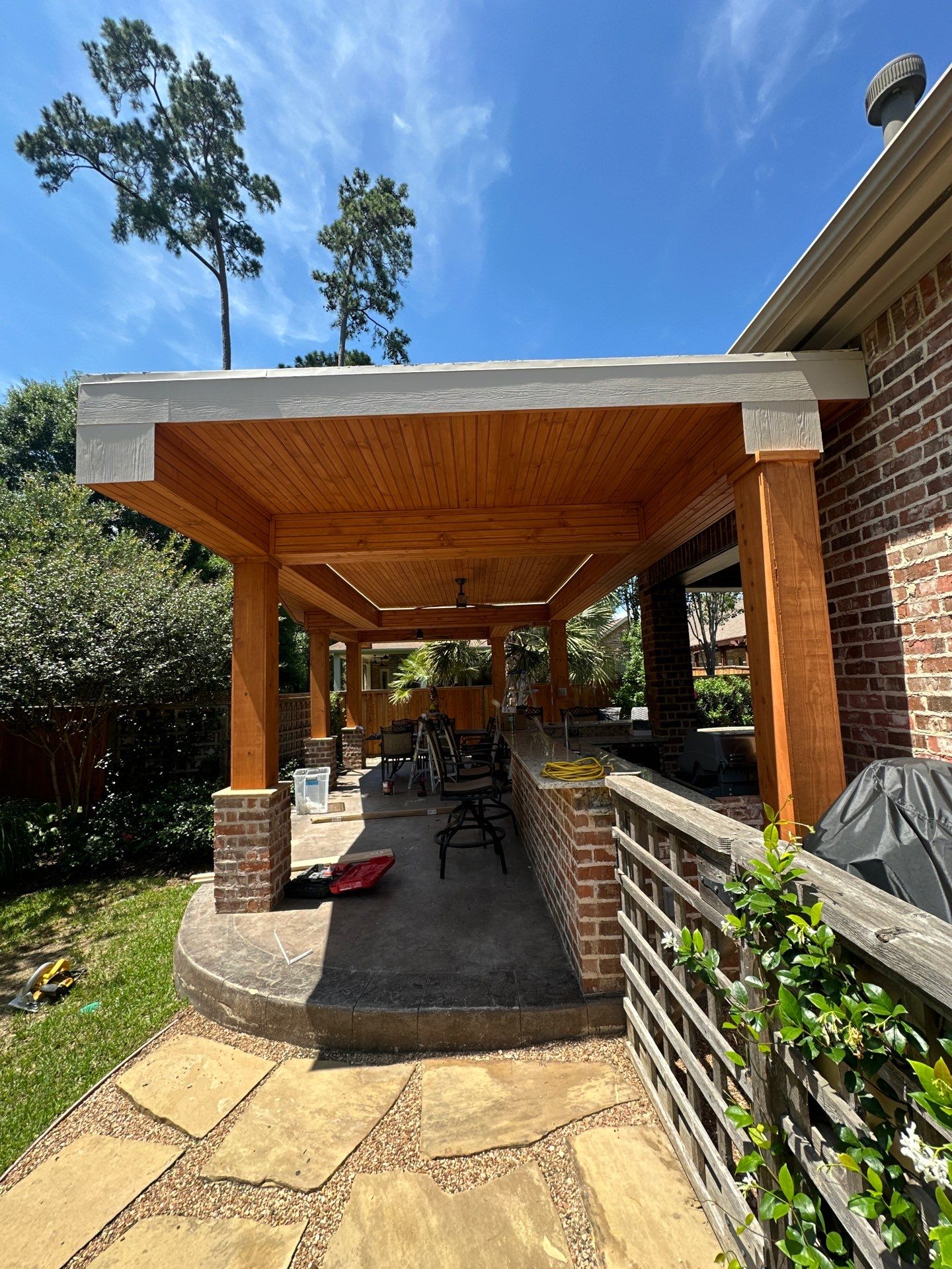 Covered Patio Remodel in The Woodlands by SophAlx LLC