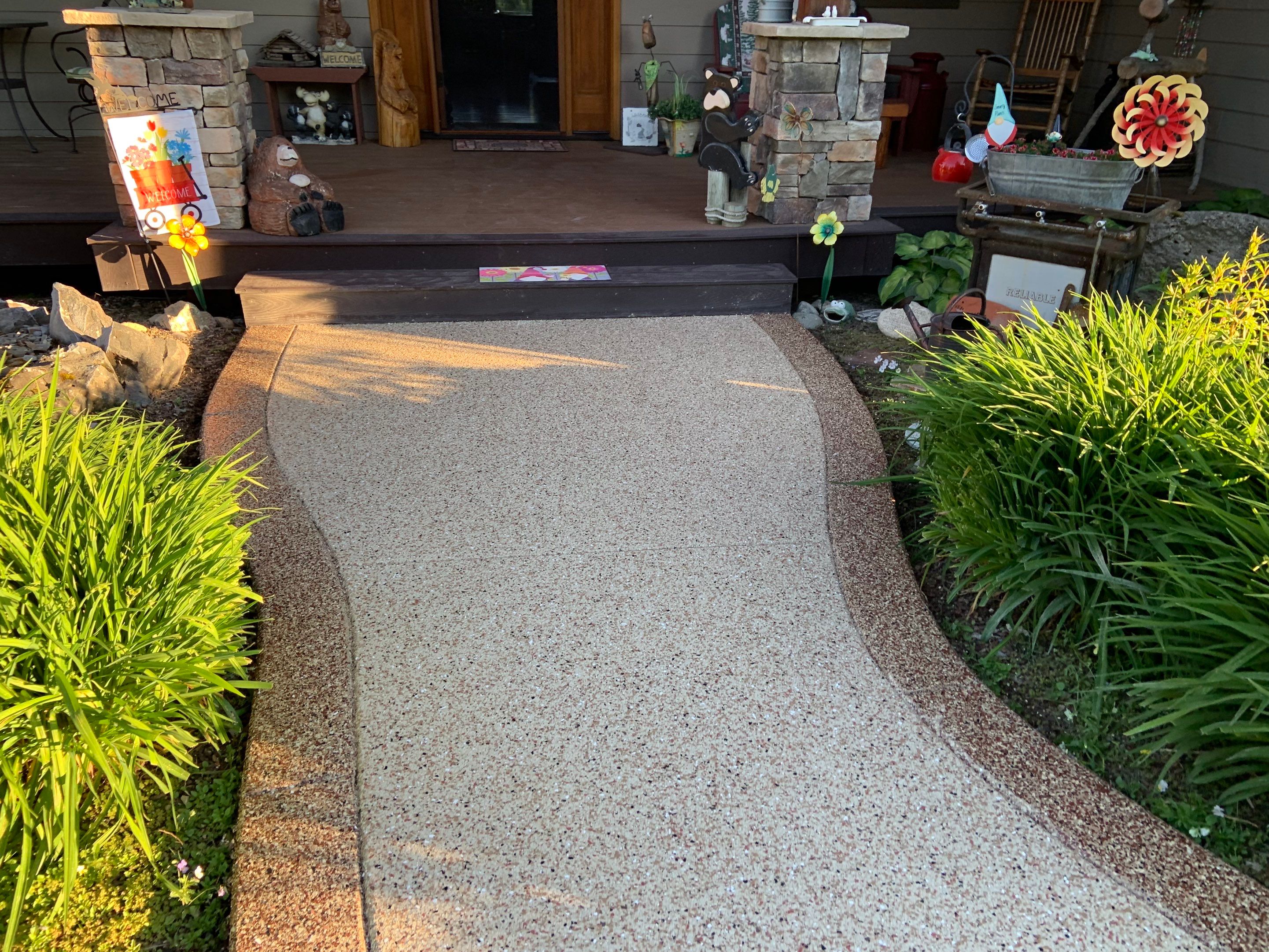 Driveway using Pecan and Chestnut Trim by Croc Coatings, LLC