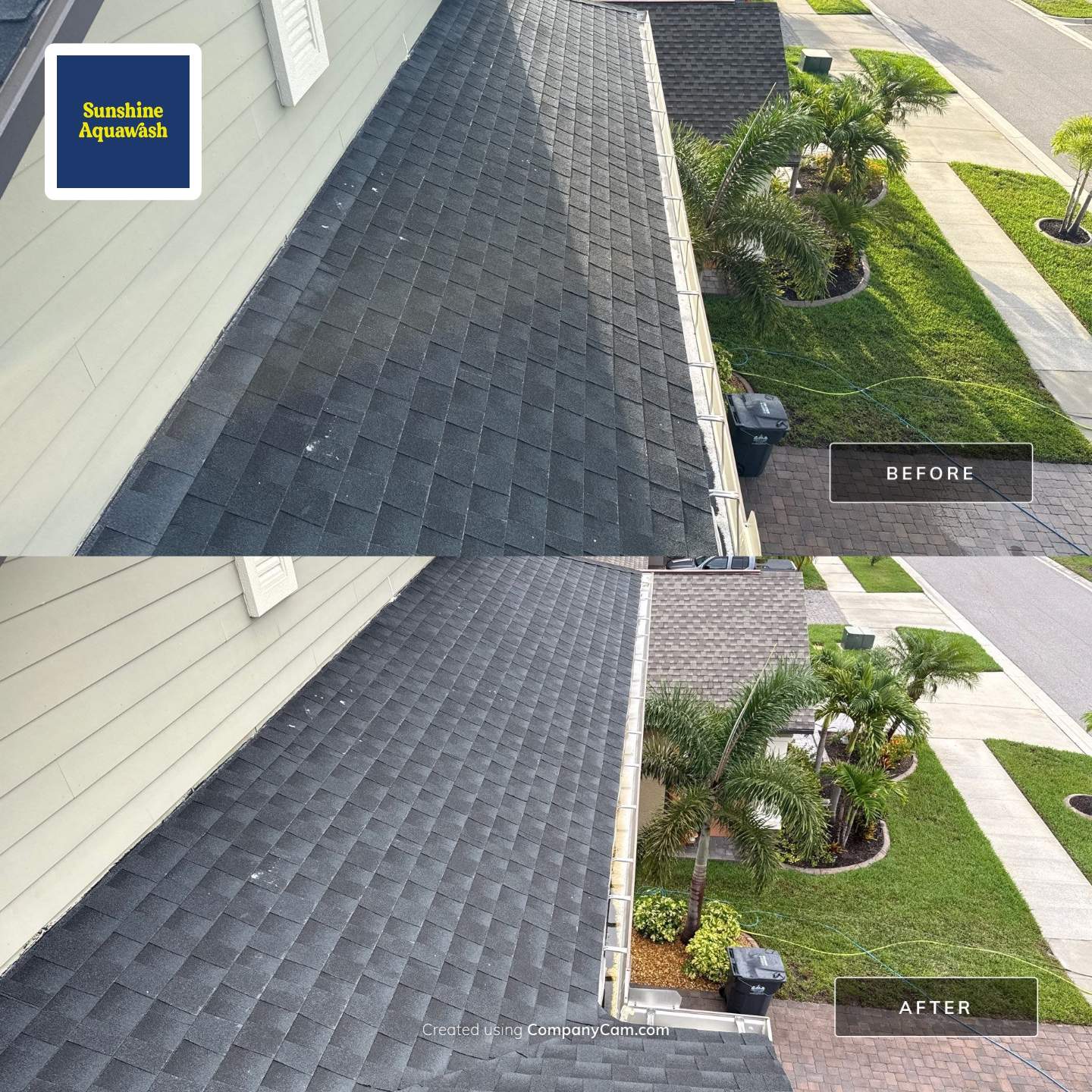 2-Story Asphalt Shingle Roof Cleaning & House Wash – Cypress Mill, Sun City Center, FL by Sunshine AquaWash