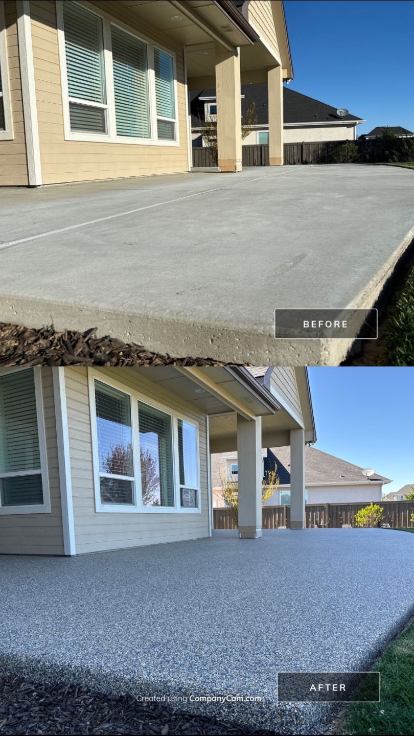 Vuba Stone Patio Makeover for Eva by Mr. Mudd Concrete