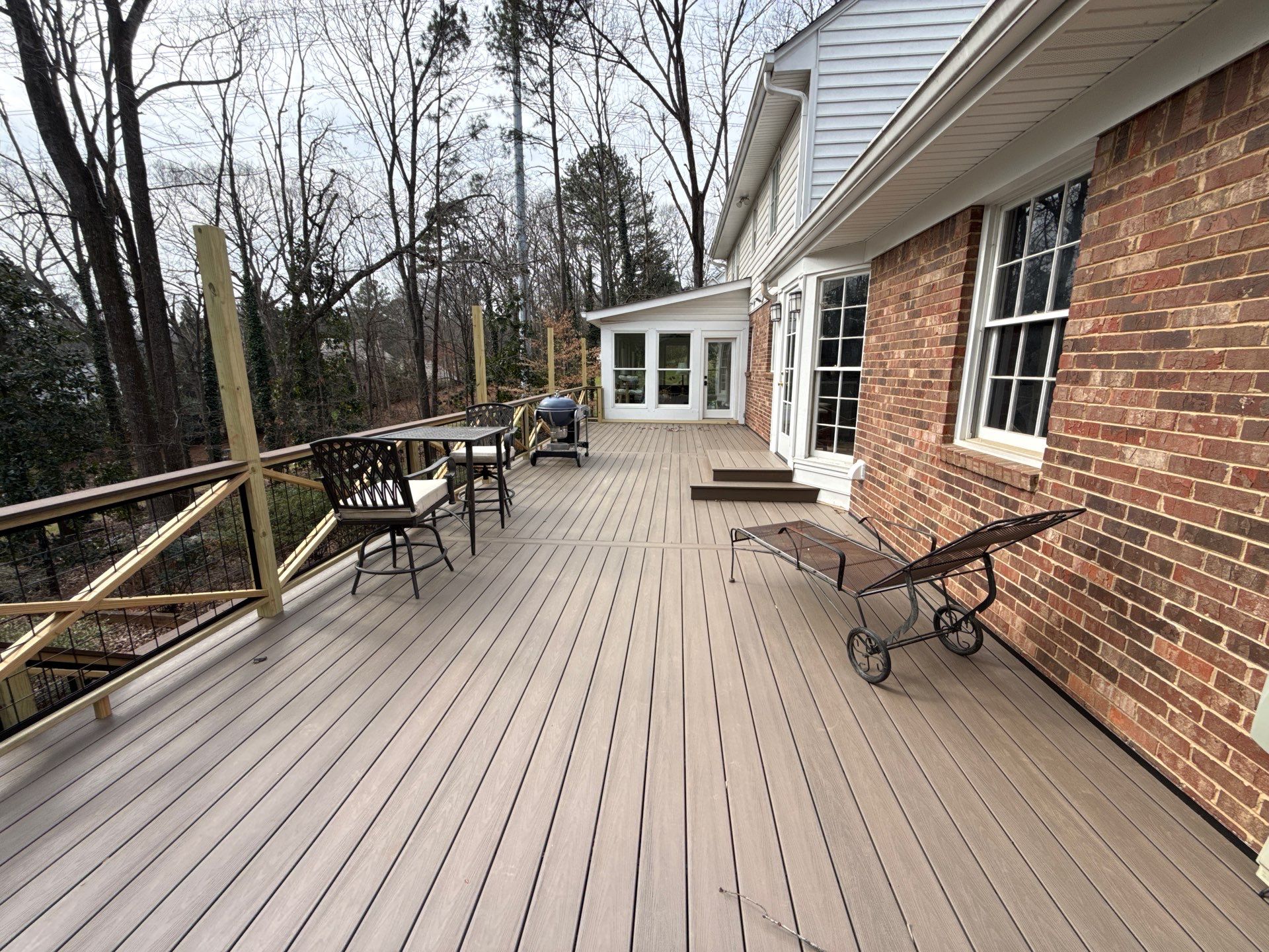 Deck Build and Screened-In Porch Install with Wild Hog 6' Black Mesh Panel Railing by Nelson Exteriors 